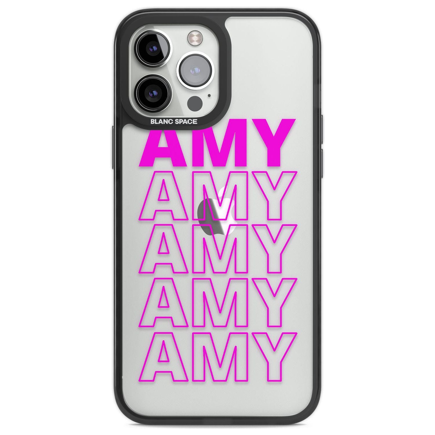 Personalised Clear Text 5D Custom Phone Case iPhone 13 Pro Max / Black Impact Case,iPhone 14 Pro Max / Black Impact Case Blanc Space