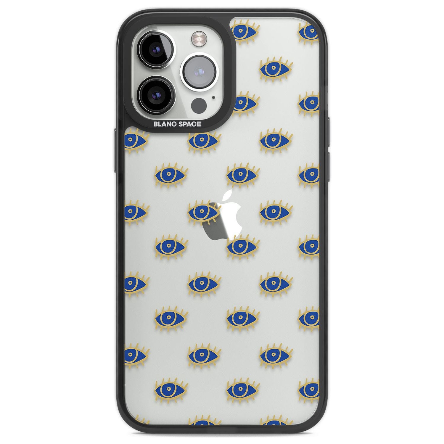 Gold Eyes (Clear) Psychedelic Eyes Pattern Phone Case iPhone 13 Pro Max / Black Impact Case,iPhone 14 Pro Max / Black Impact Case Blanc Space