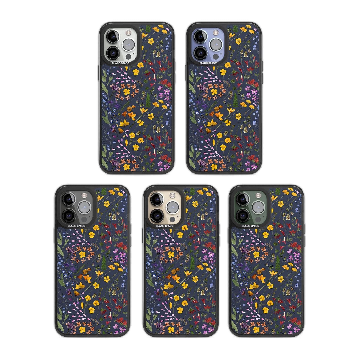 Wildflower Leaves Cluster Navy