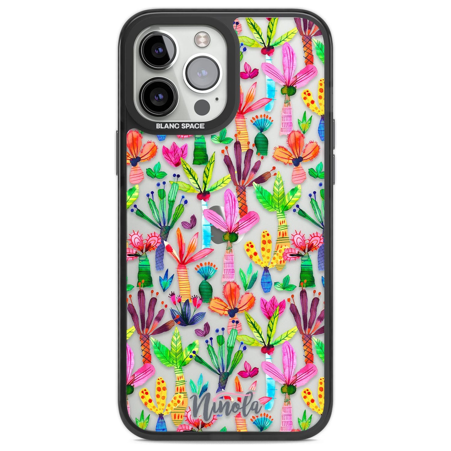 Palms Garden Phone Case iPhone 13 Pro Max / Black Impact Case,iPhone 14 Pro Max / Black Impact Case Blanc Space