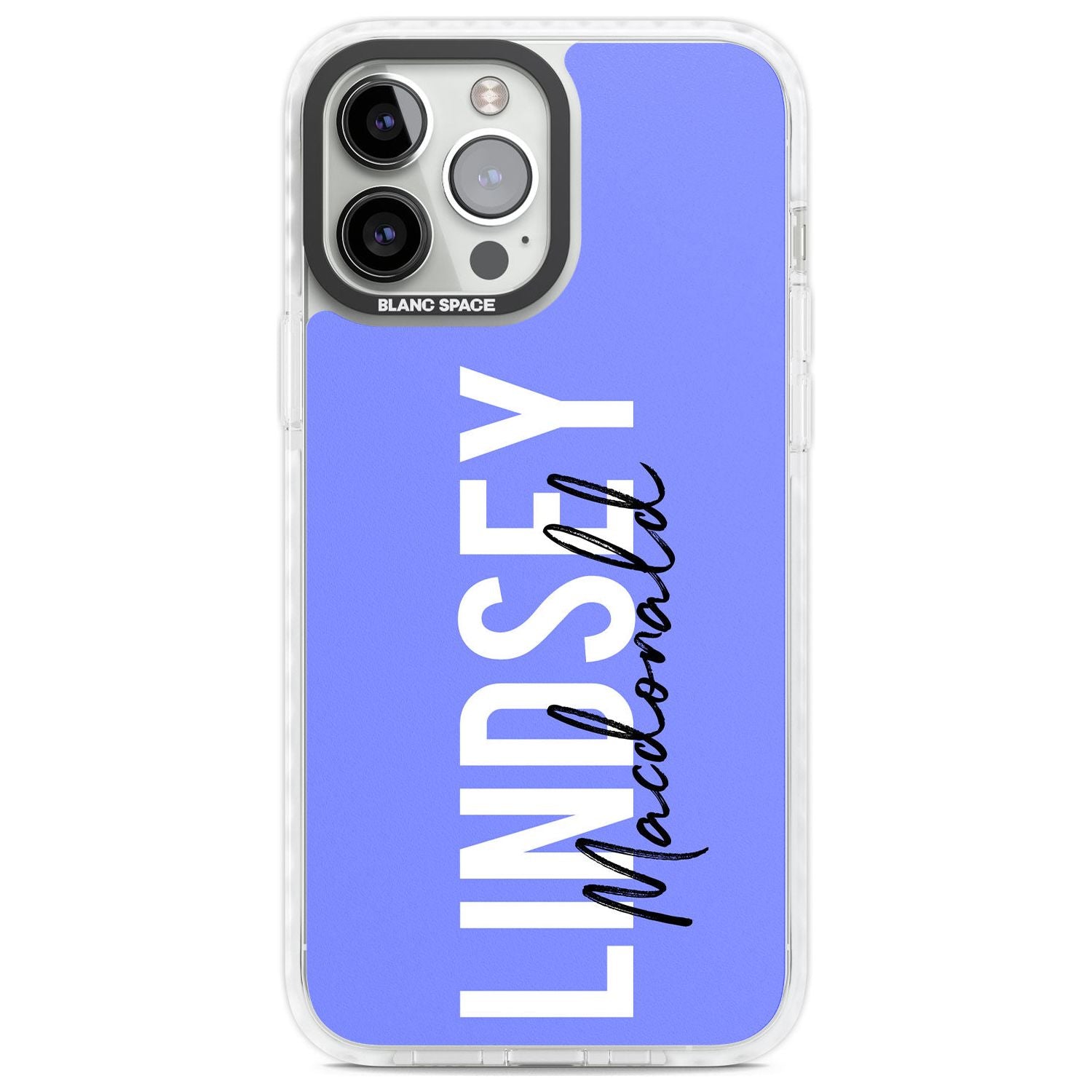 Personalised Bold Name: Purple Custom Phone Case iPhone 13 Pro Max / Impact Case,iPhone 14 Pro Max / Impact Case Blanc Space