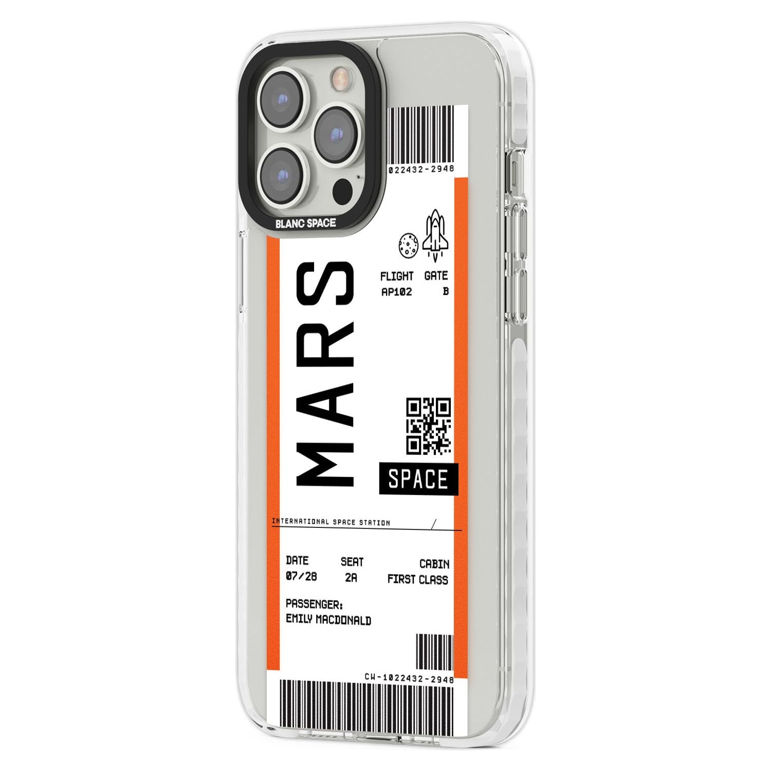 White Stars on Clear Phone Case for iPhone 14 Pro Max