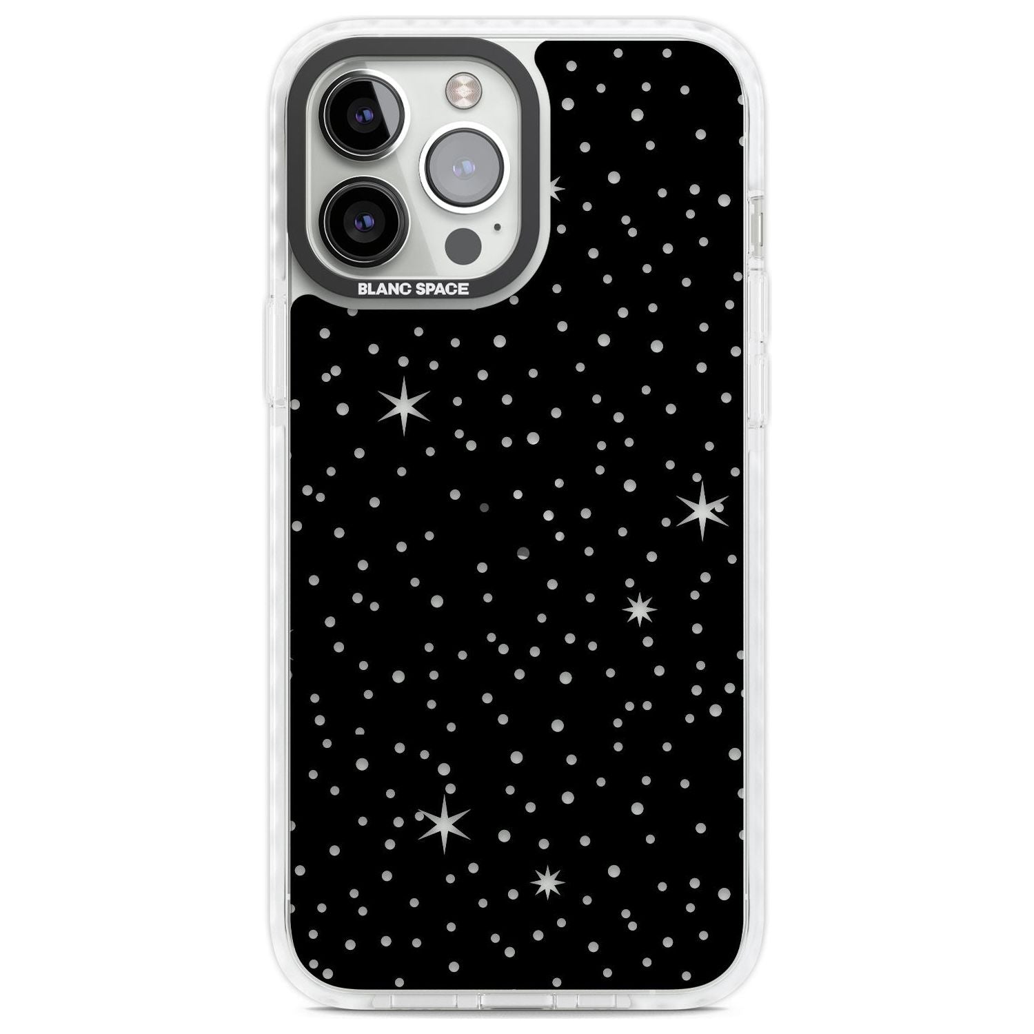 Celestial Cut-Out Stars Phone Case iPhone 13 Pro Max / Impact Case,iPhone 14 Pro Max / Impact Case Blanc Space