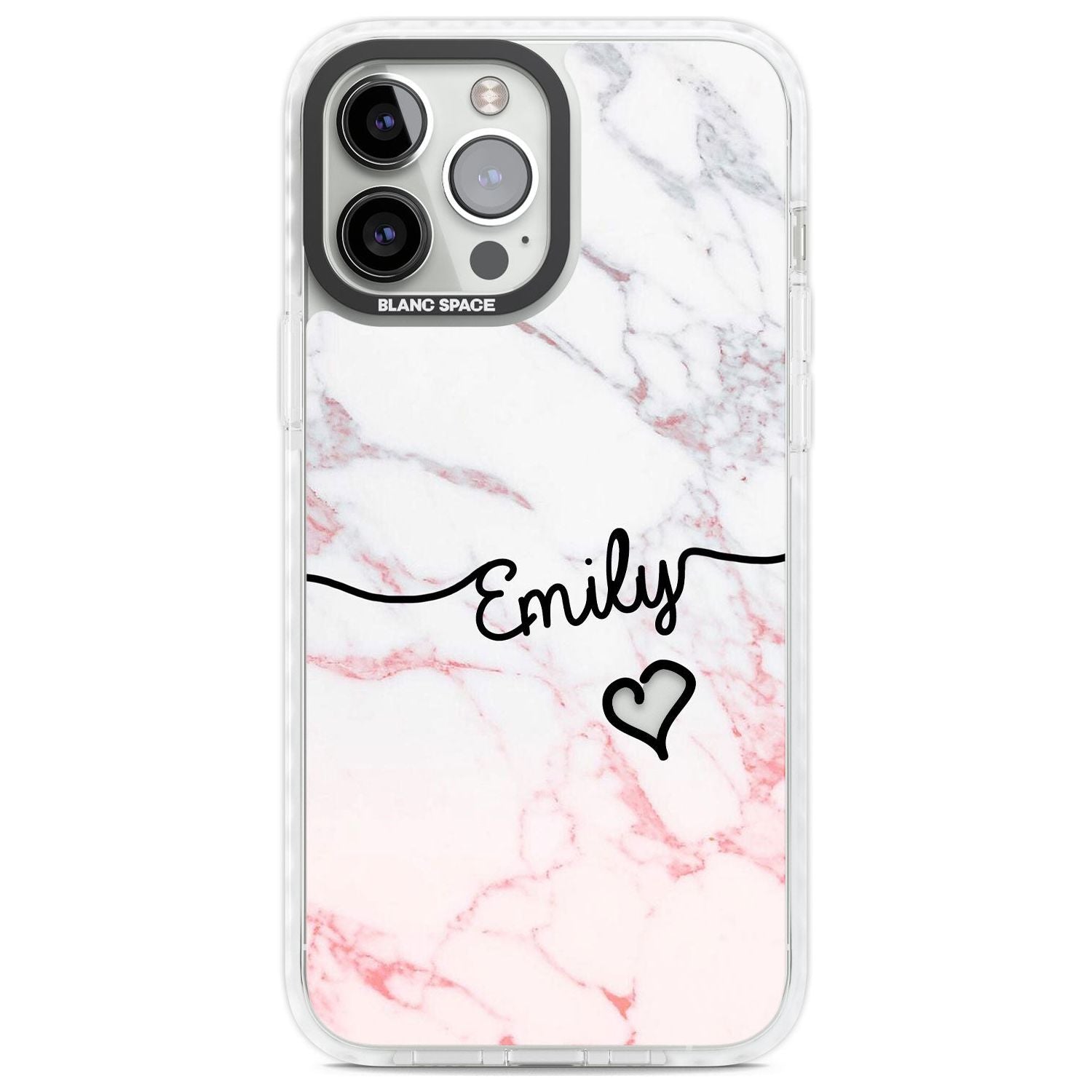 Personalised Pink Fade Marble Heart