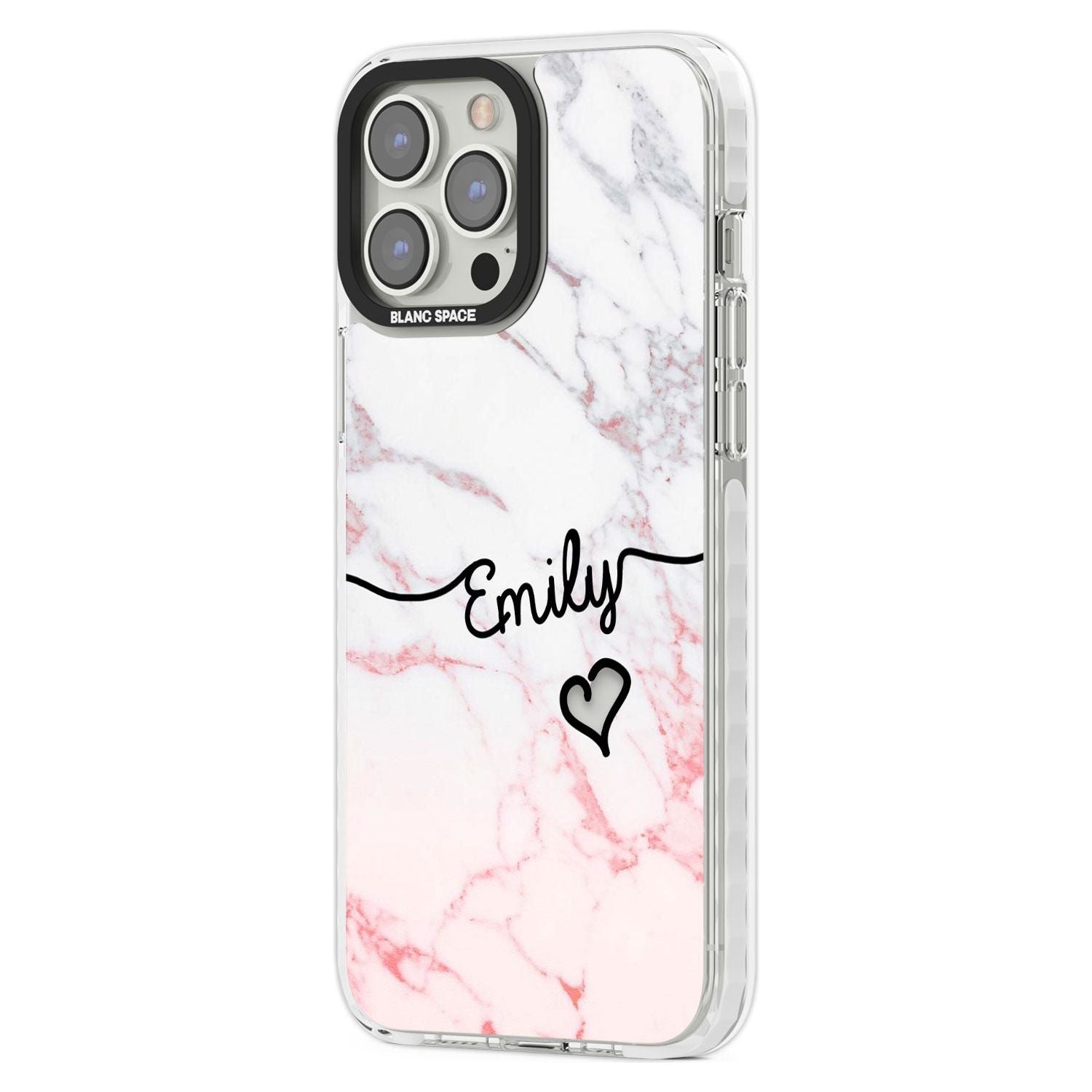 Personalised Pink Fade Marble Heart