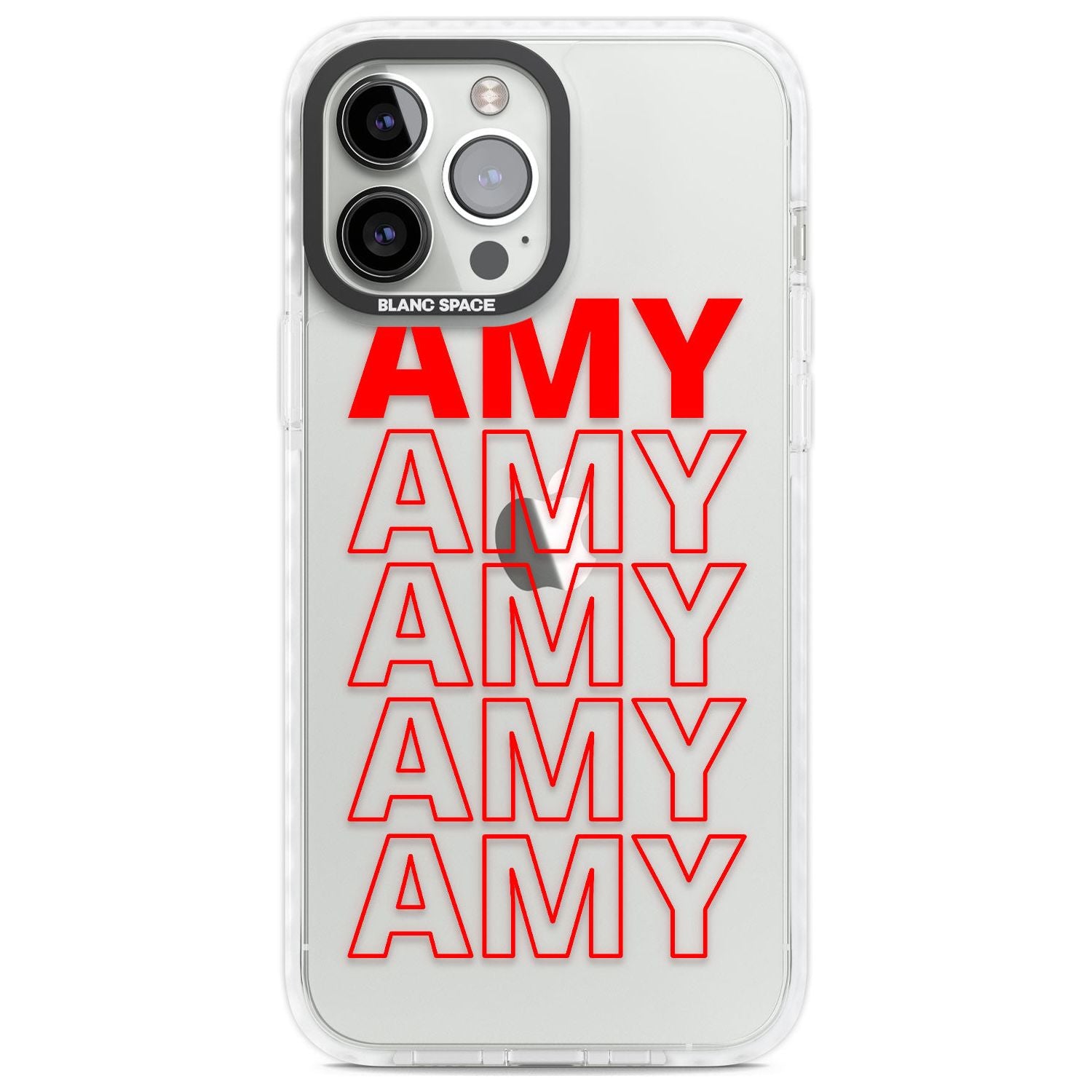 Personalised Clear Text 5B Custom Phone Case iPhone 13 Pro Max / Impact Case,iPhone 14 Pro Max / Impact Case Blanc Space