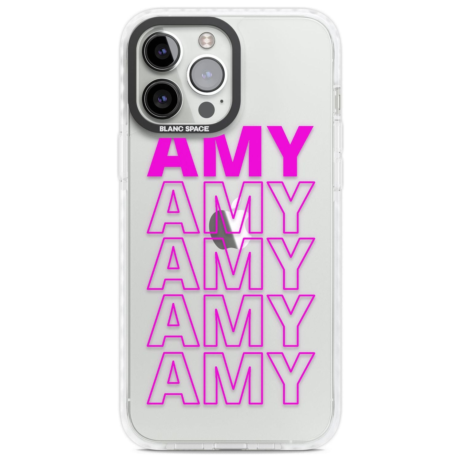 Personalised Clear Text 5D Custom Phone Case iPhone 13 Pro Max / Impact Case,iPhone 14 Pro Max / Impact Case Blanc Space