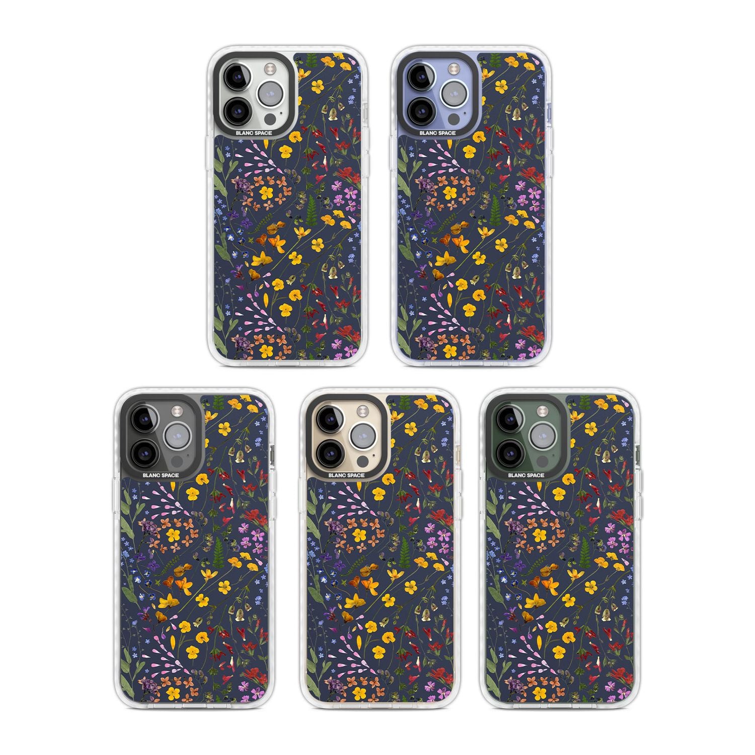 Wildflower Leaves Cluster Navy