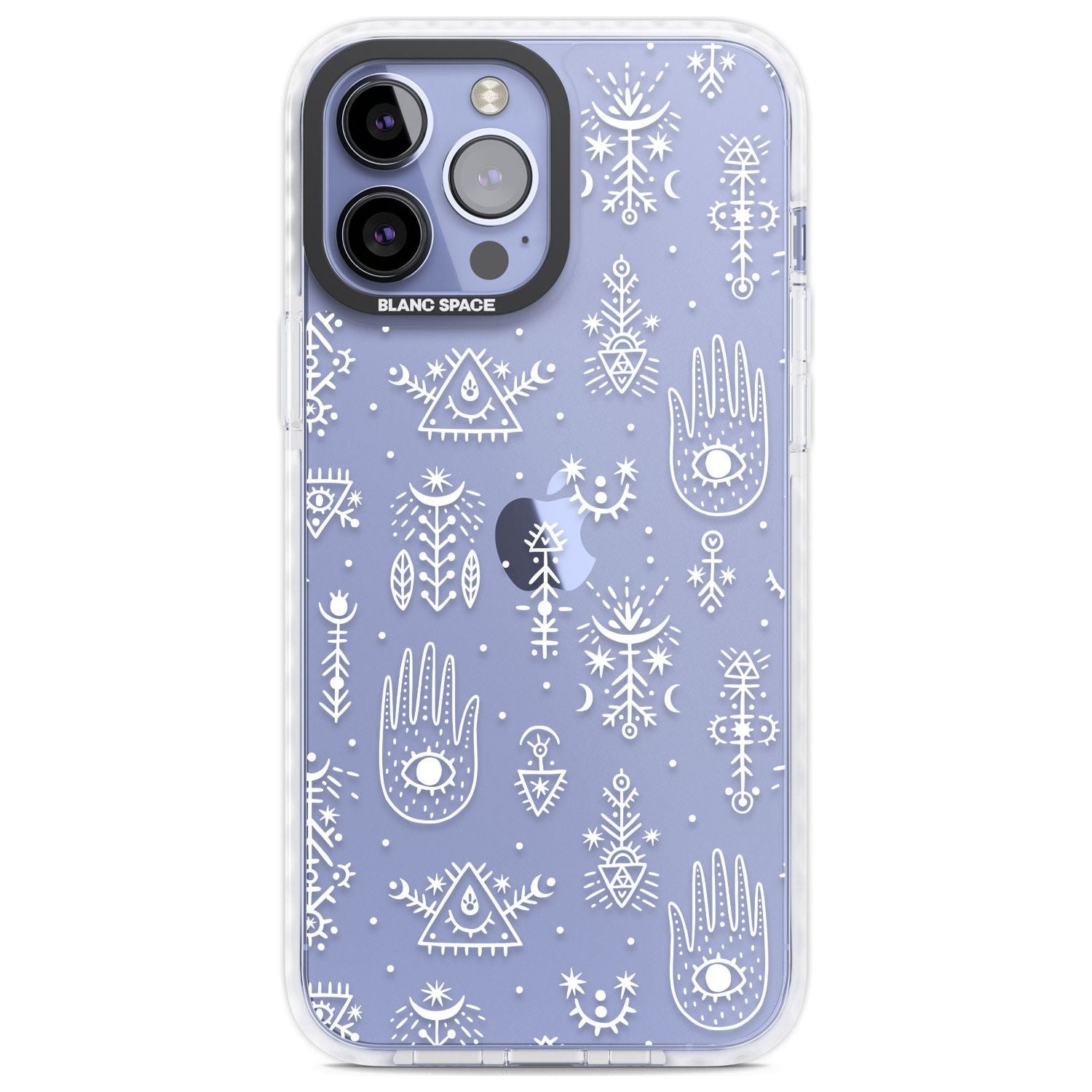 Black Tribal Palms Phone Case iPhone 13 Pro Max / Impact Case,iPhone 14 Pro Max / Impact Case Blanc Space