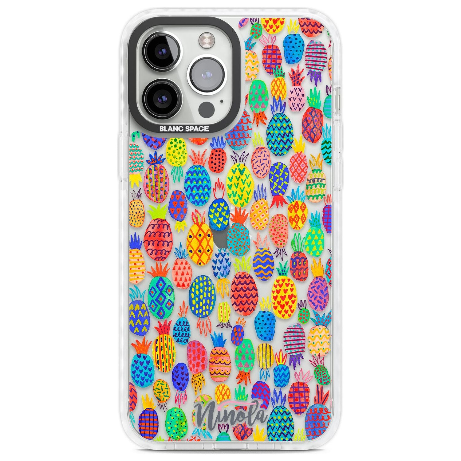 Cute Pineapples Phone Case iPhone 13 Pro Max / Impact Case,iPhone 14 Pro Max / Impact Case Blanc Space