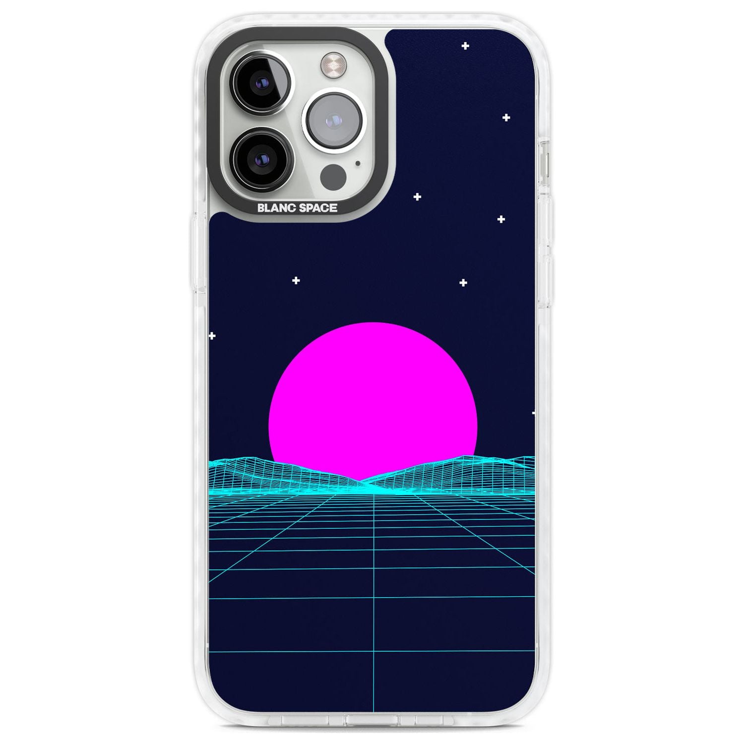 Miami Sunset Vaporwave Phone Case iPhone 13 Pro Max / Impact Case,iPhone 14 Pro Max / Impact Case Blanc Space