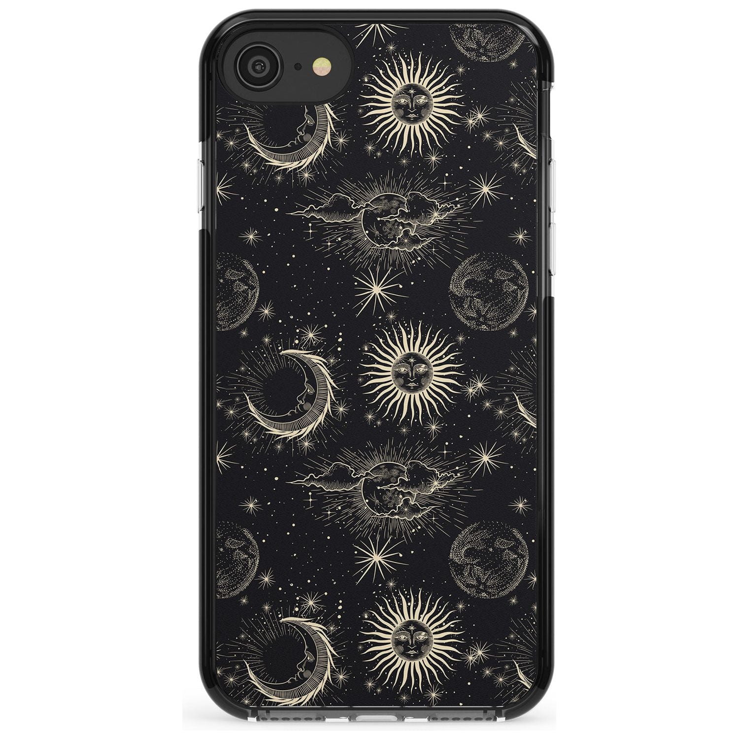Large Suns, Moons & Clouds Pink Fade Impact Phone Case for iPhone SE 8 7 Plus