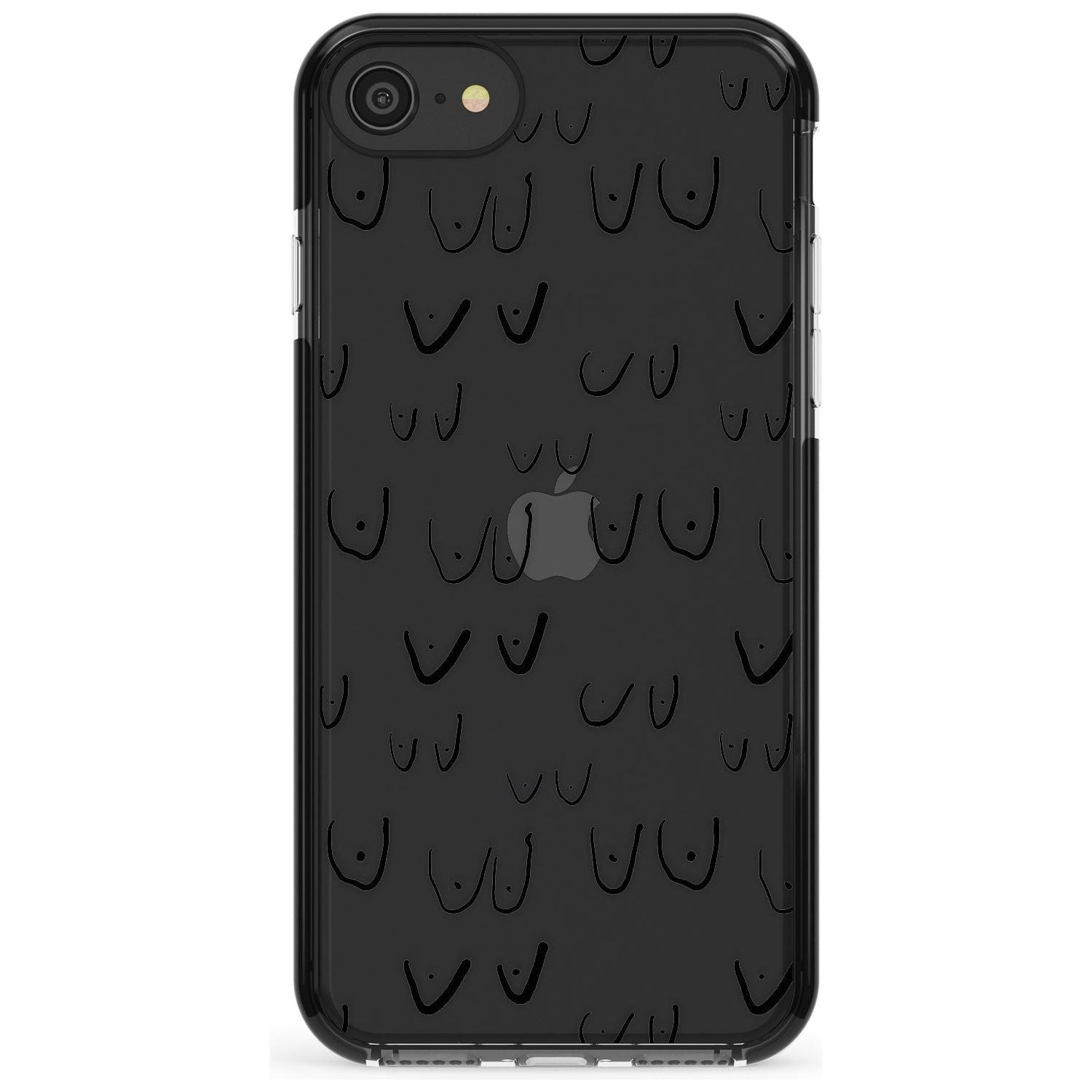 Boob Pattern (Black) Pink Fade Impact Phone Case for iPhone SE 8 7 Plus