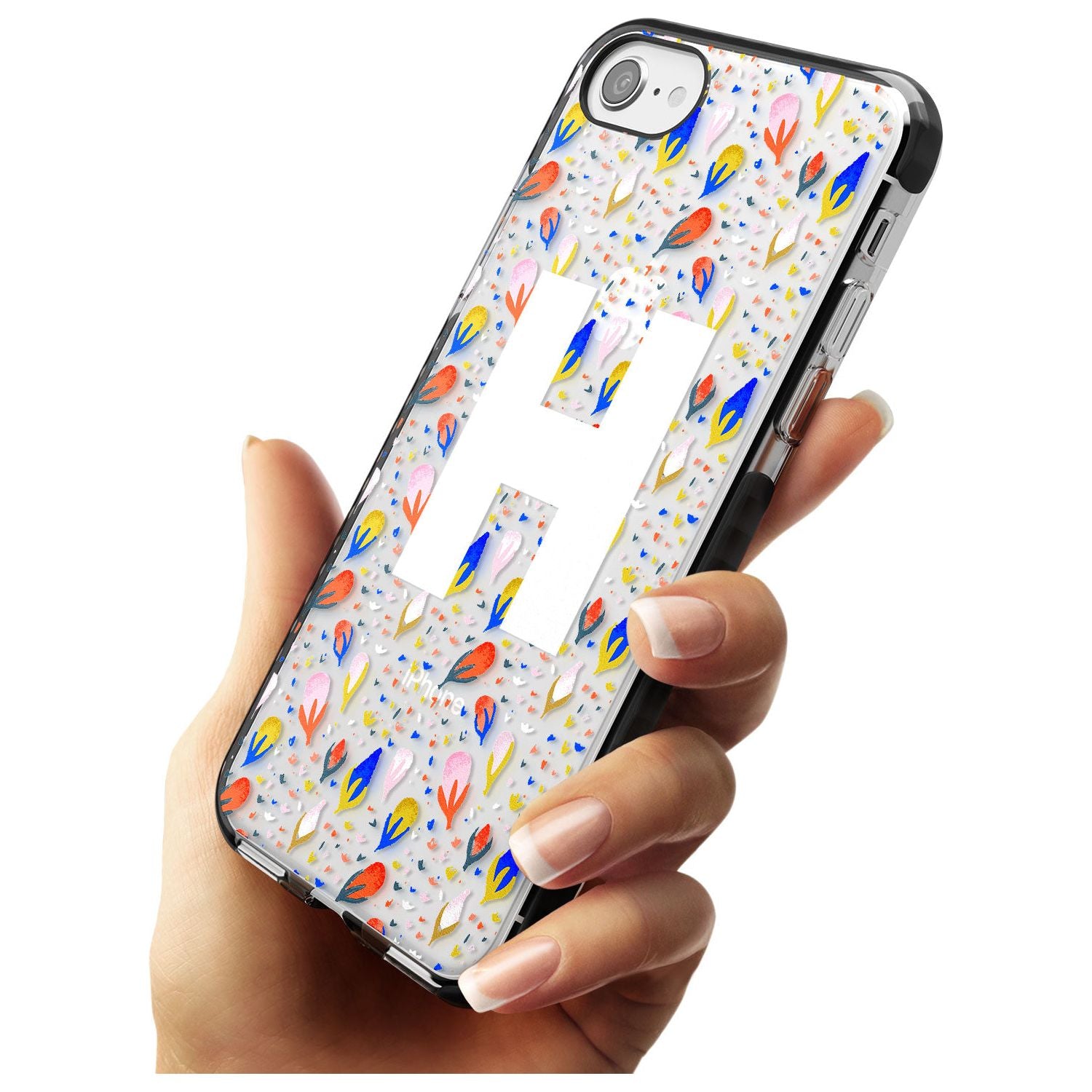 White Monogram Floral iPhone Case Custom Phone Case - Case Warehouse