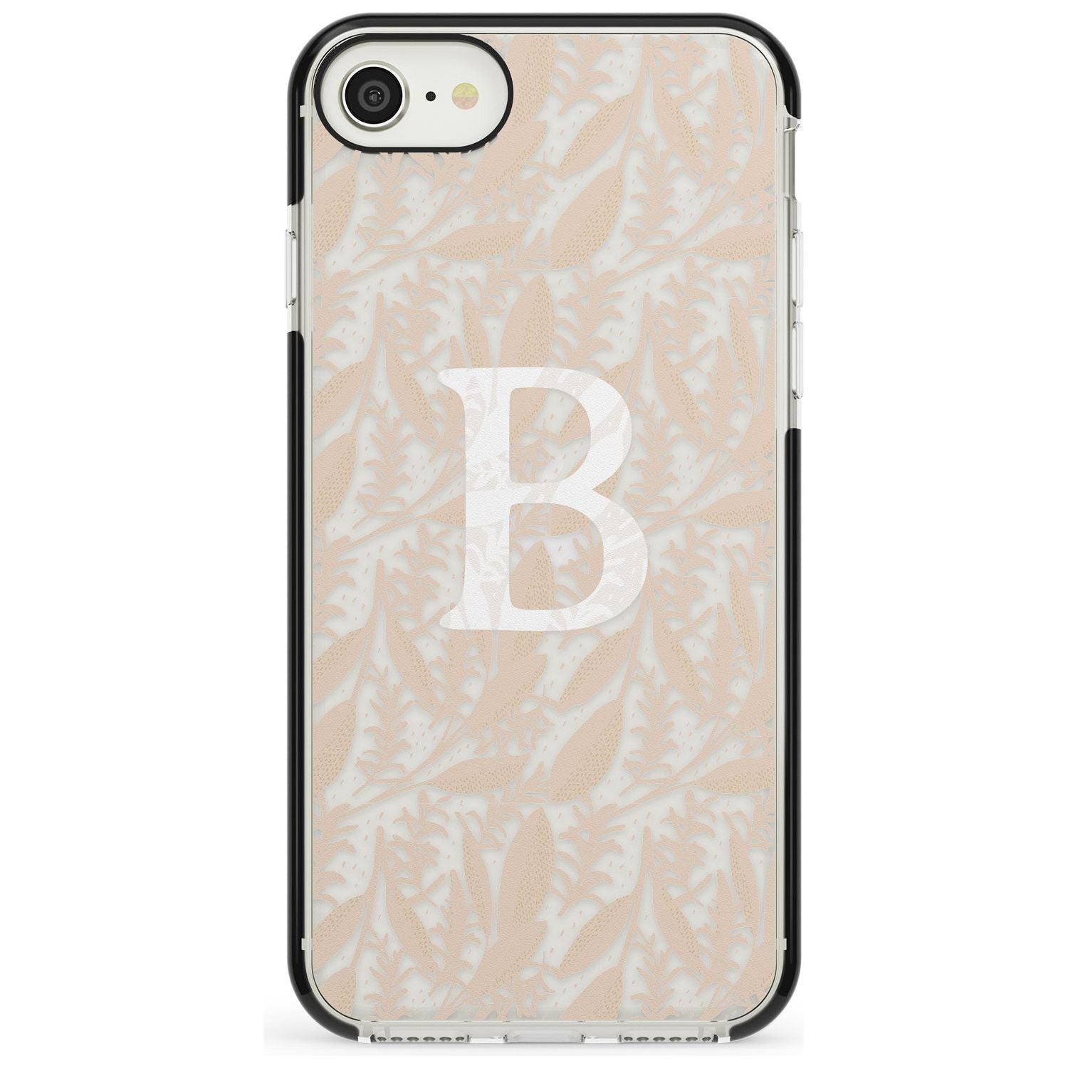 Subtle Monogram Abstract Floral iPhone Case Black Impact Custom Phone Case - Case Warehouse