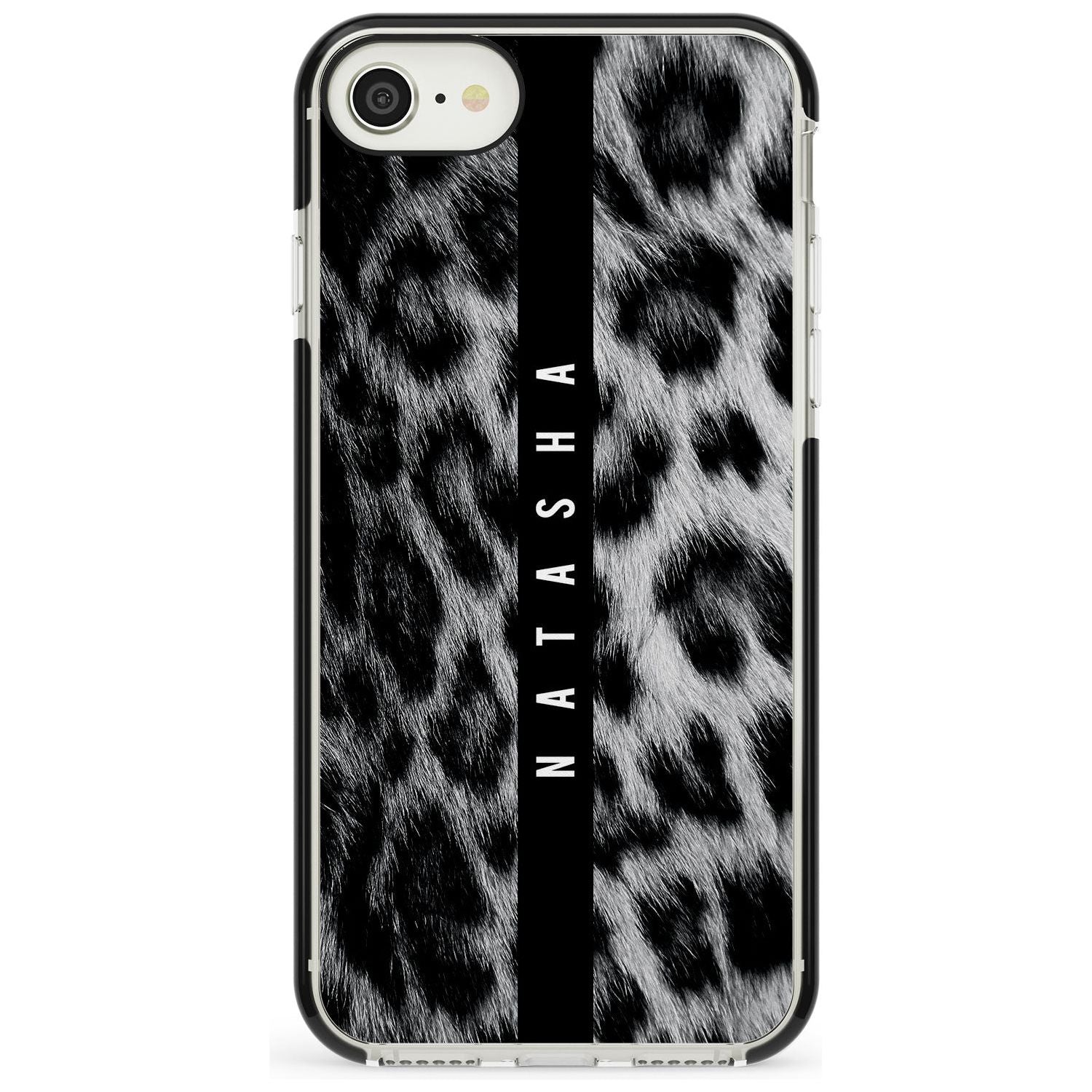 Snow Leopard Print iPhone Case Black Impact Custom Phone Case - Case Warehouse