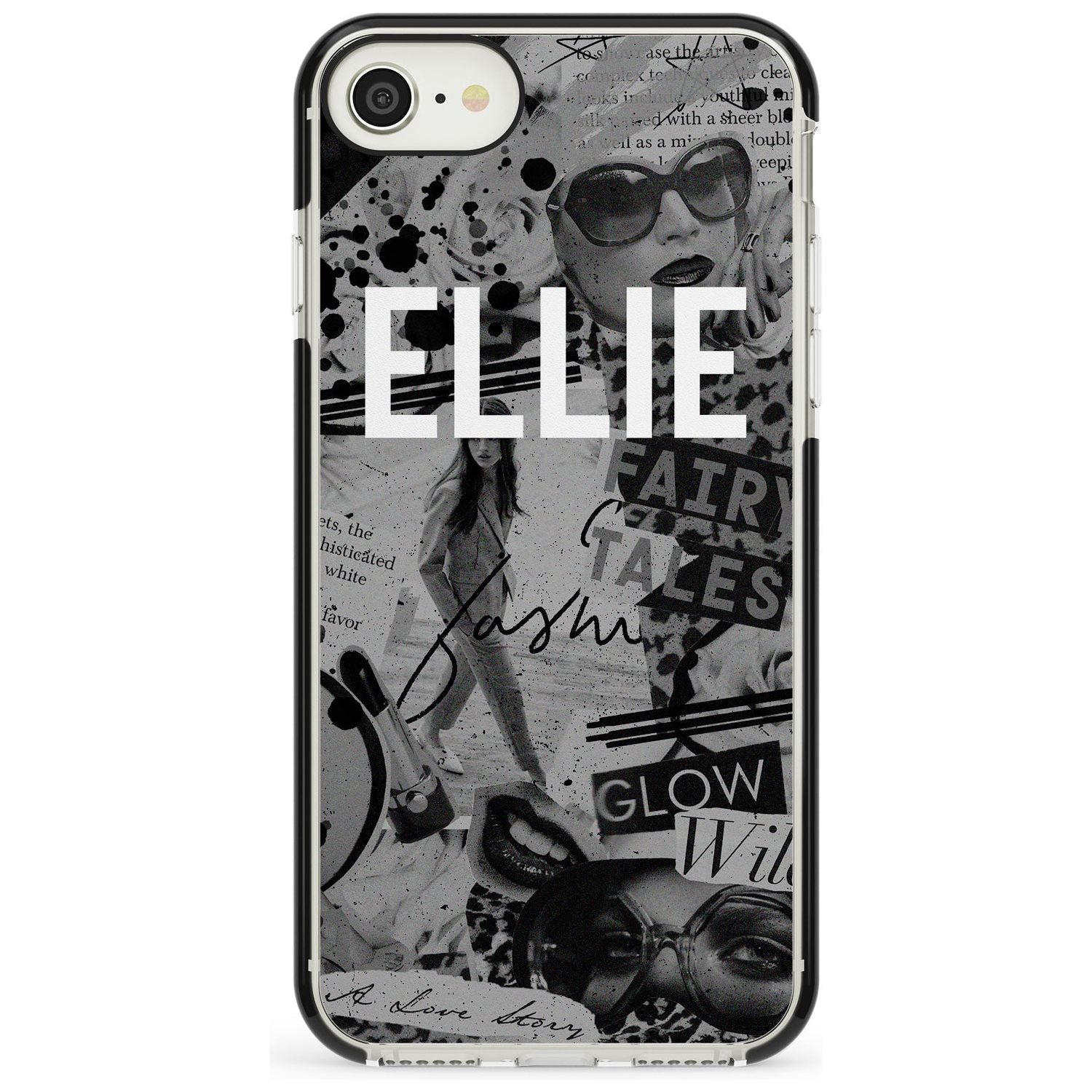 Grey Scale Fashion Collage iPhone Case Black Impact Custom Phone Case - Case Warehouse