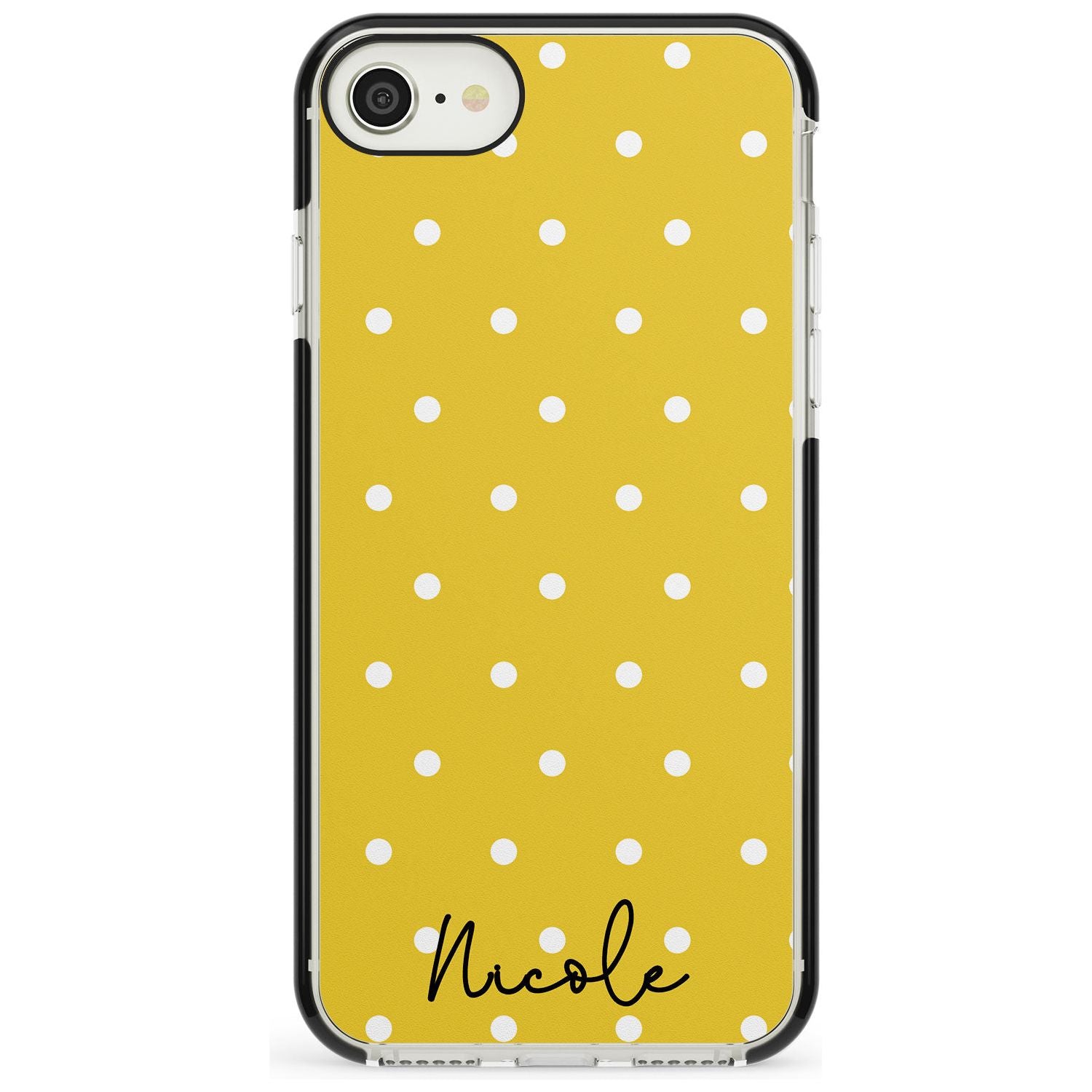 Custom Yellow Polka Dot iPhone Case Black Impact Custom Phone Case - Case Warehouse