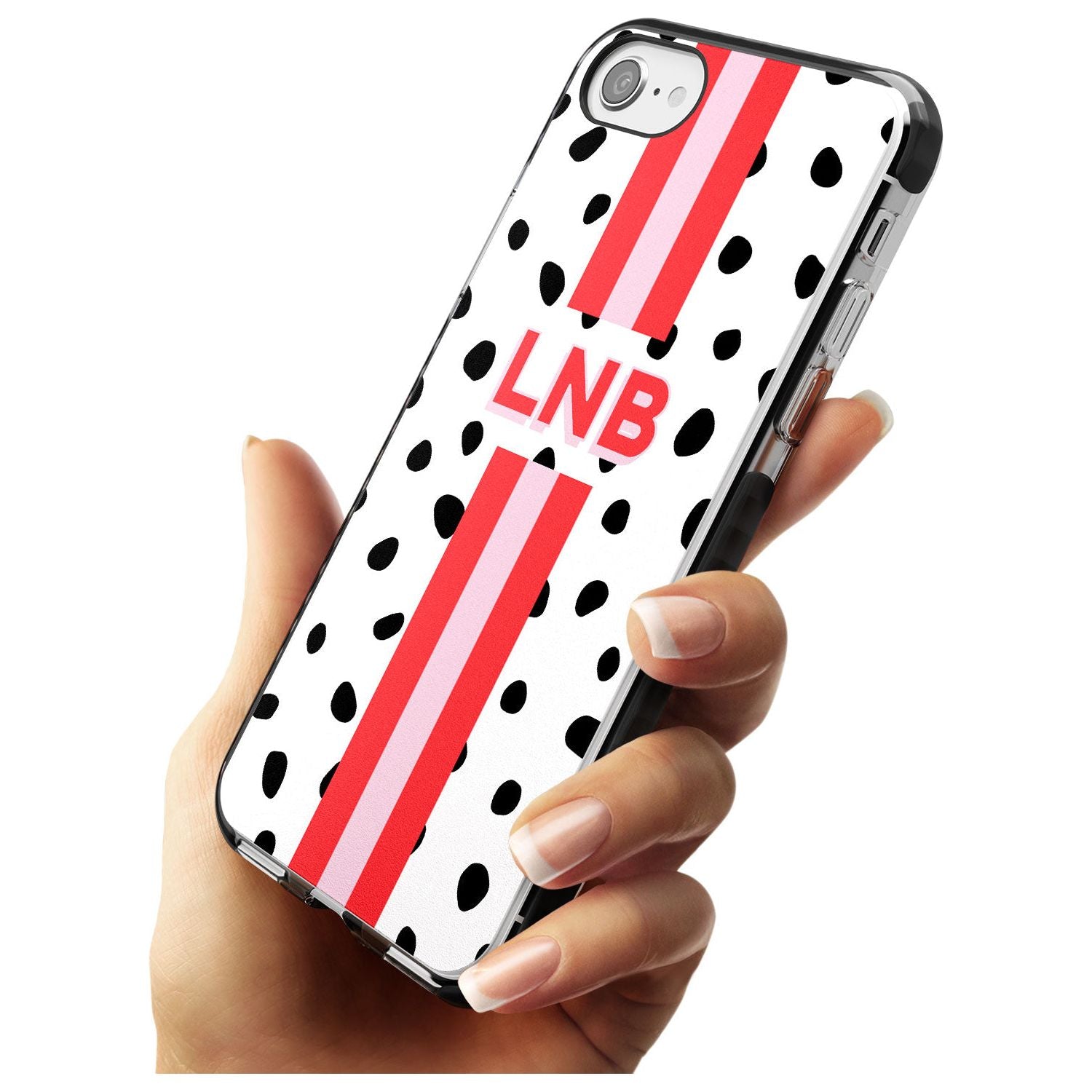 Custom Polka & Pink Stripe iPhone Case Custom Phone Case - Case Warehouse