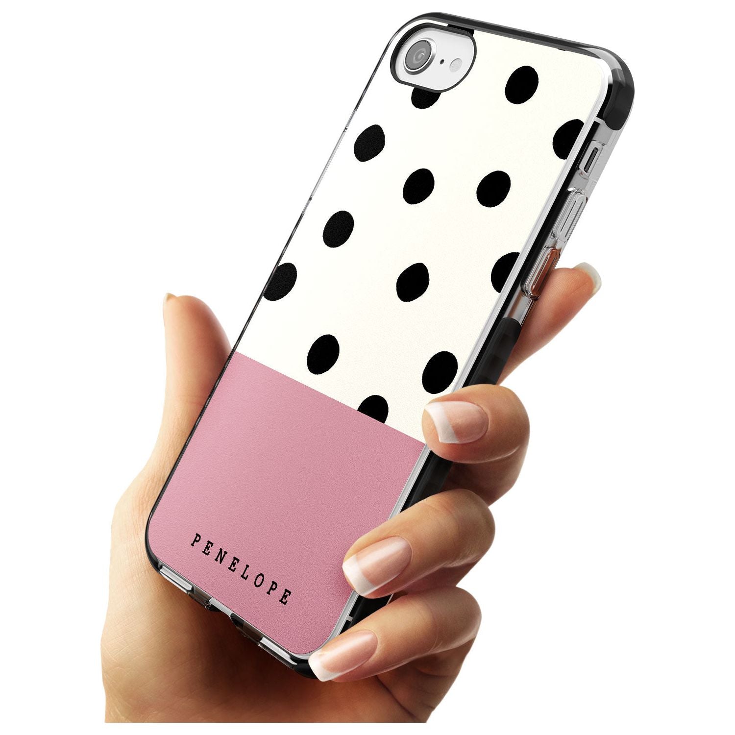Pink Border Polka Dot iPhone Case Custom Phone Case - Case Warehouse