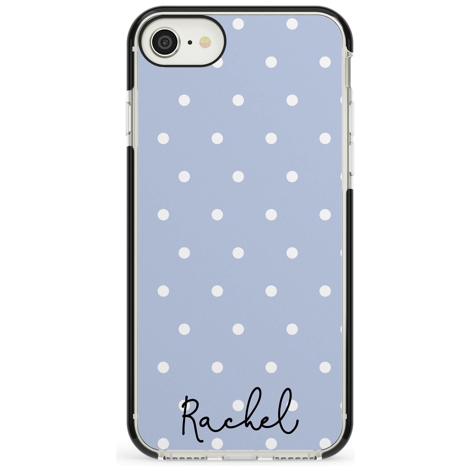 Simple Light Blue Dots iPhone Case Black Impact Custom Phone Case - Case Warehouse