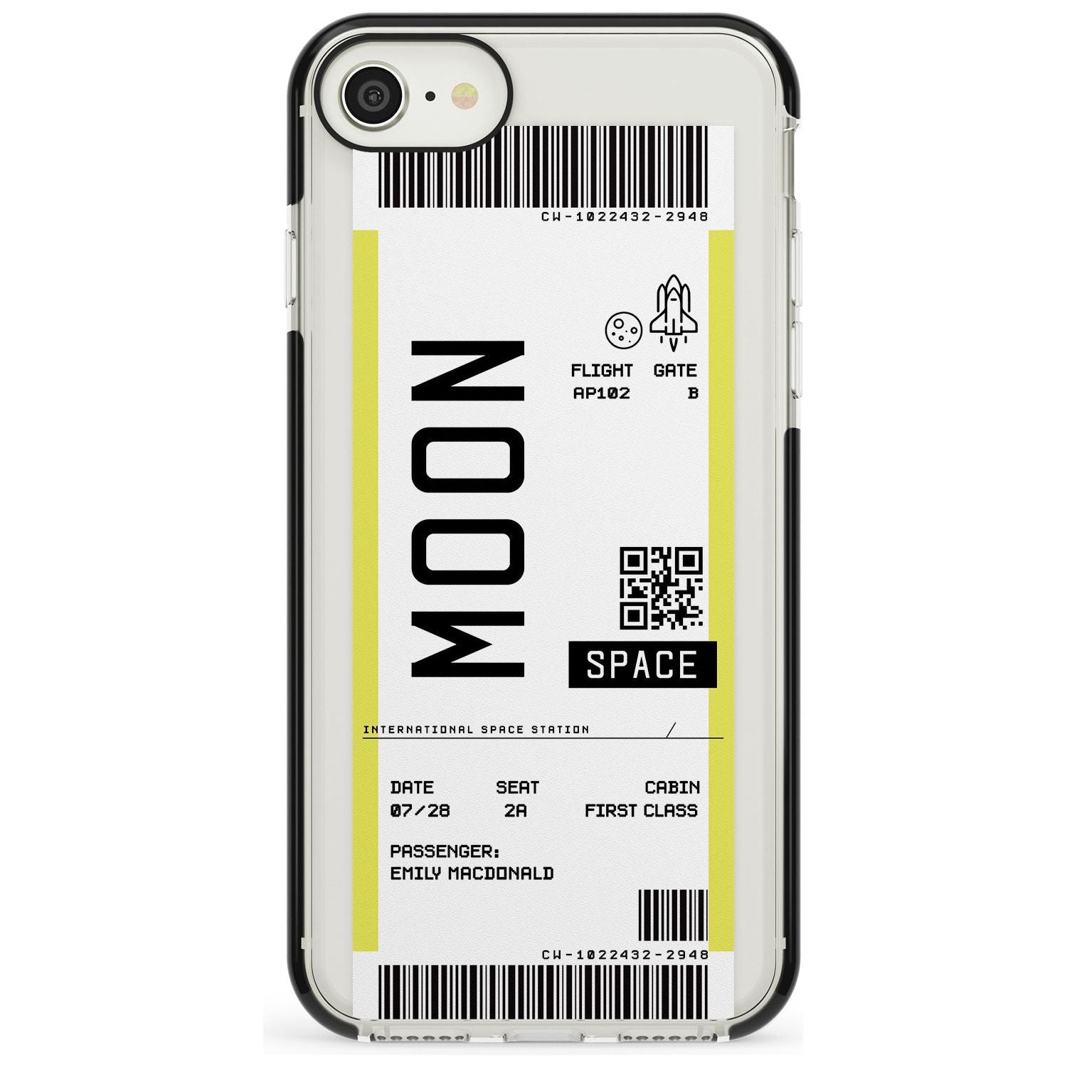 Moon Custom Space Travel Ticket iPhone Case Black Impact Custom Phone Case - Case Warehouse
