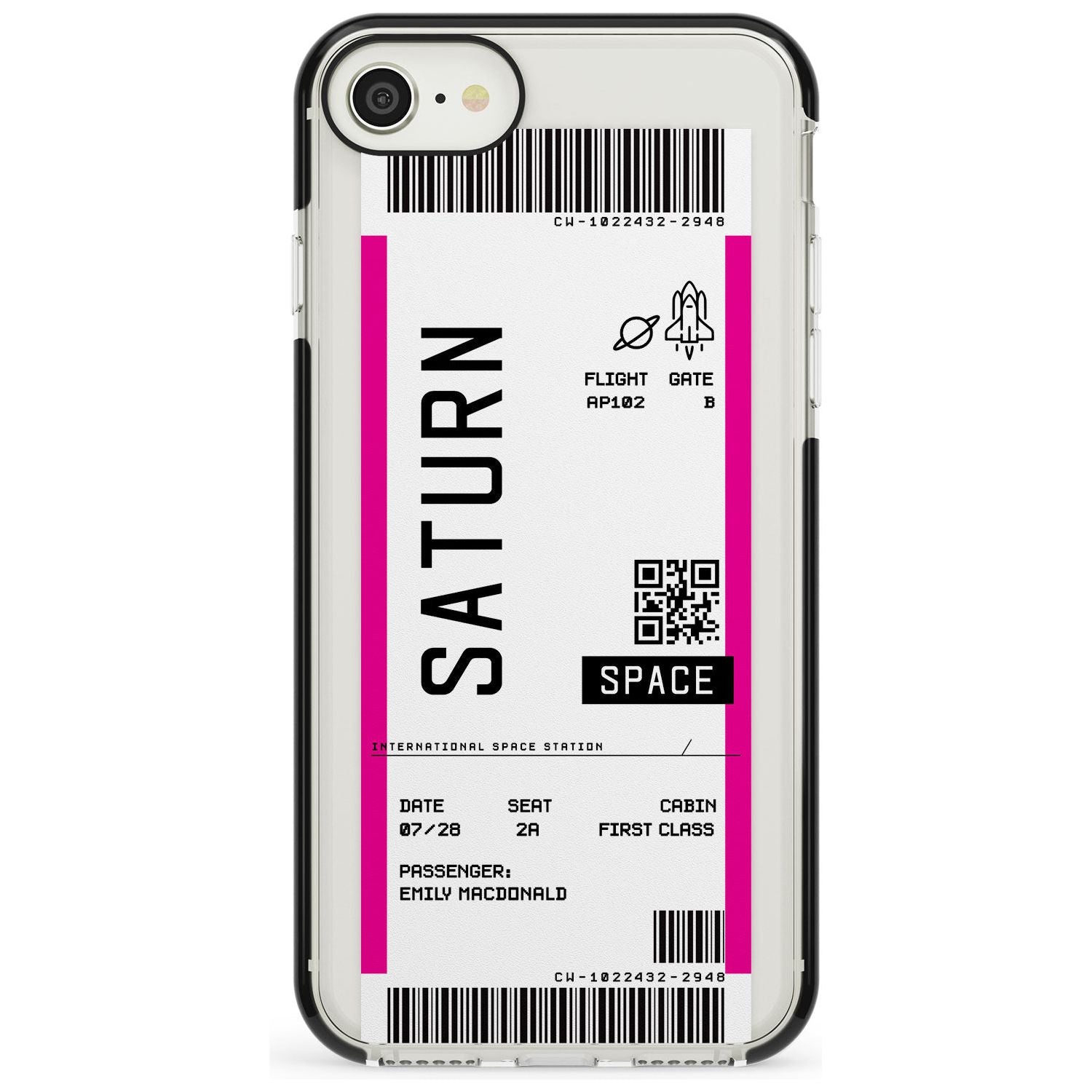 Saturn Custom Space Travel Ticket iPhone Case Black Impact Custom Phone Case - Case Warehouse