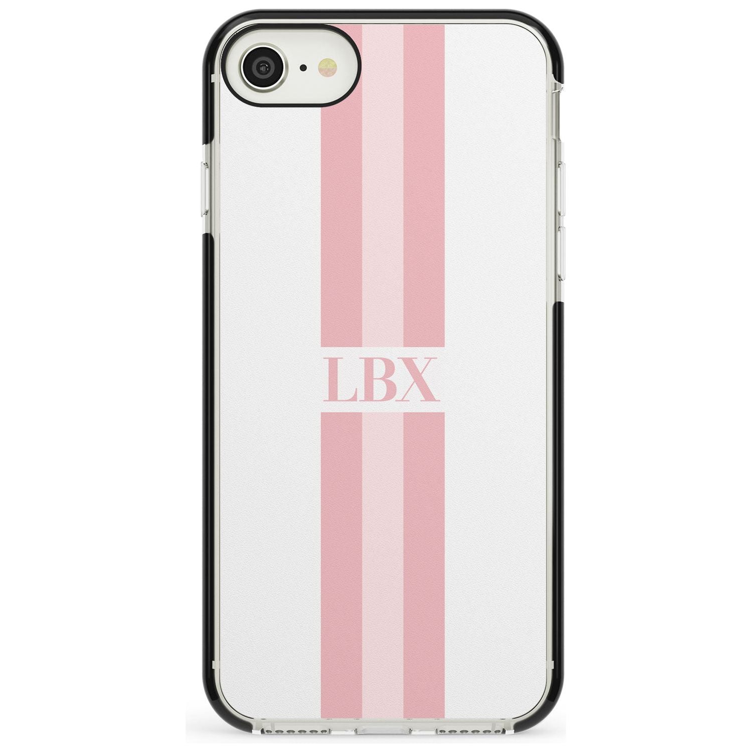 Minimal Pink Stripes iPhone Case Black Impact Custom Phone Case - Case Warehouse