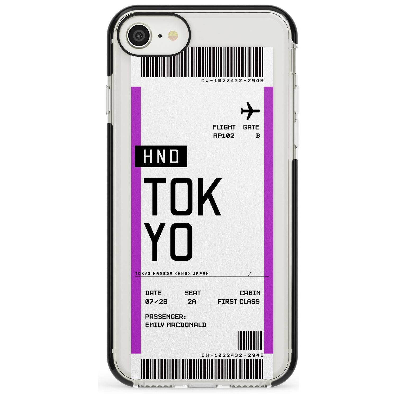 Tokyo Boarding Pass iPhone Case Black Impact Custom Phone Case - Case Warehouse