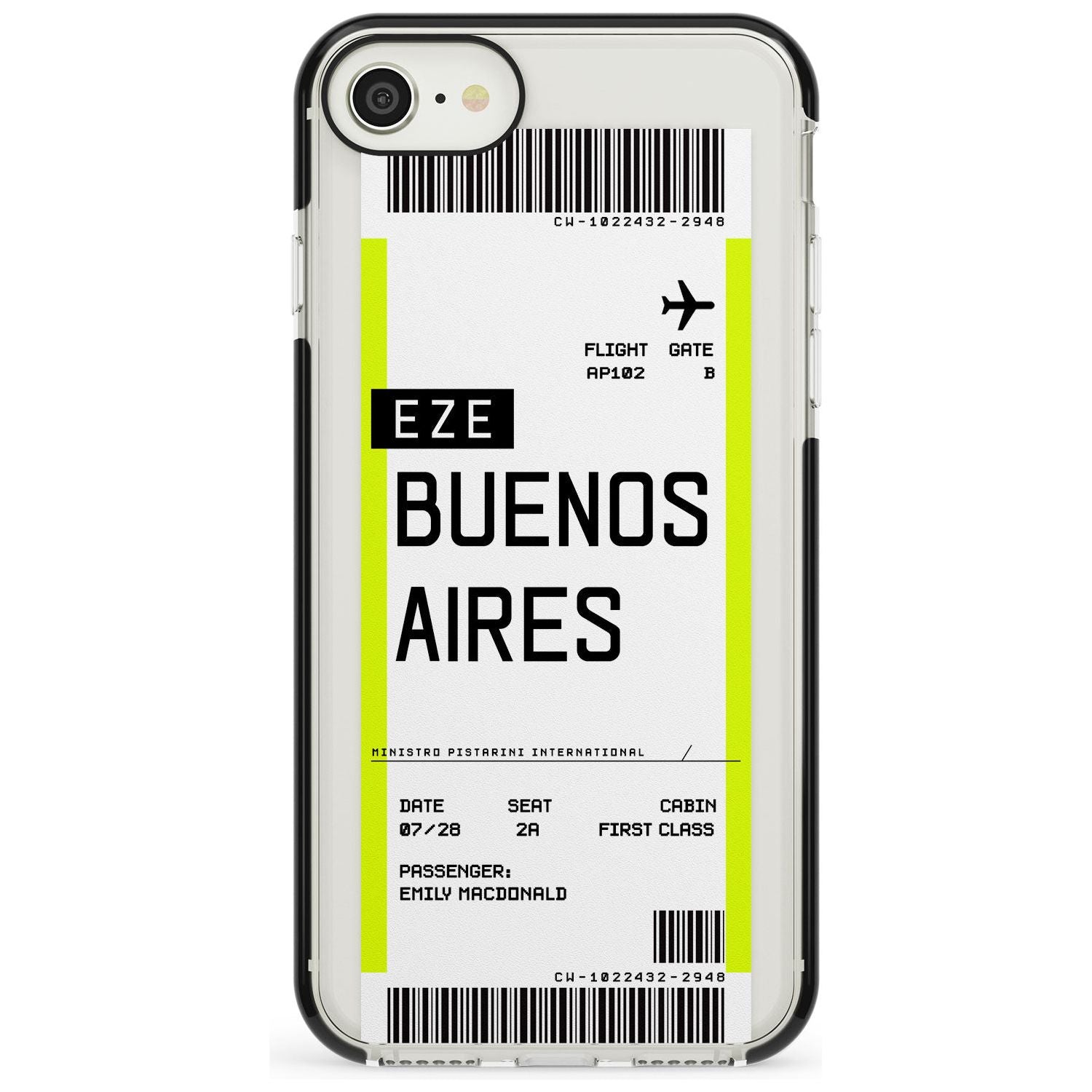 Buenos Aires Boarding Pass iPhone Case Black Impact Custom Phone Case - Case Warehouse