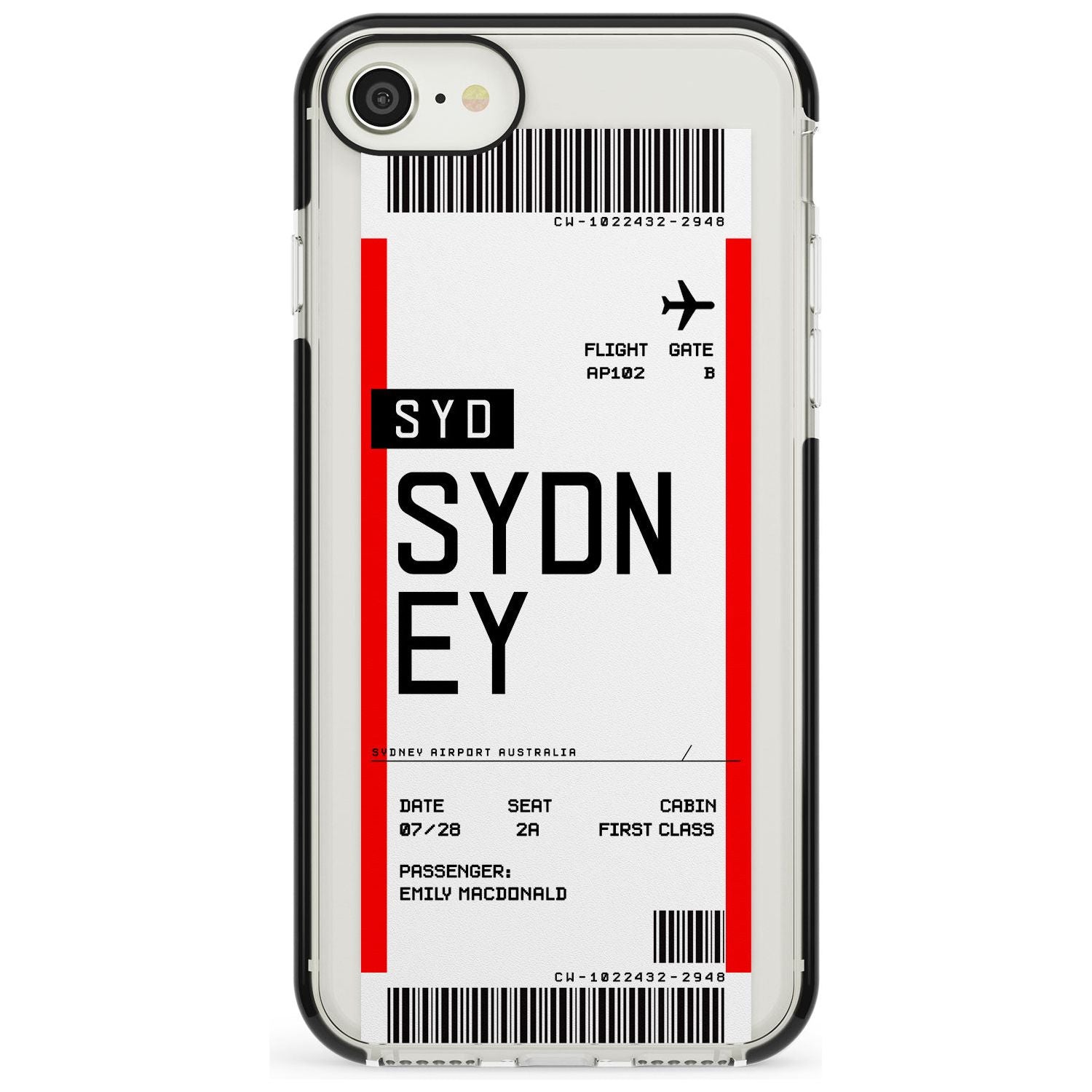 Sydney Boarding Pass iPhone Case Black Impact Custom Phone Case - Case Warehouse