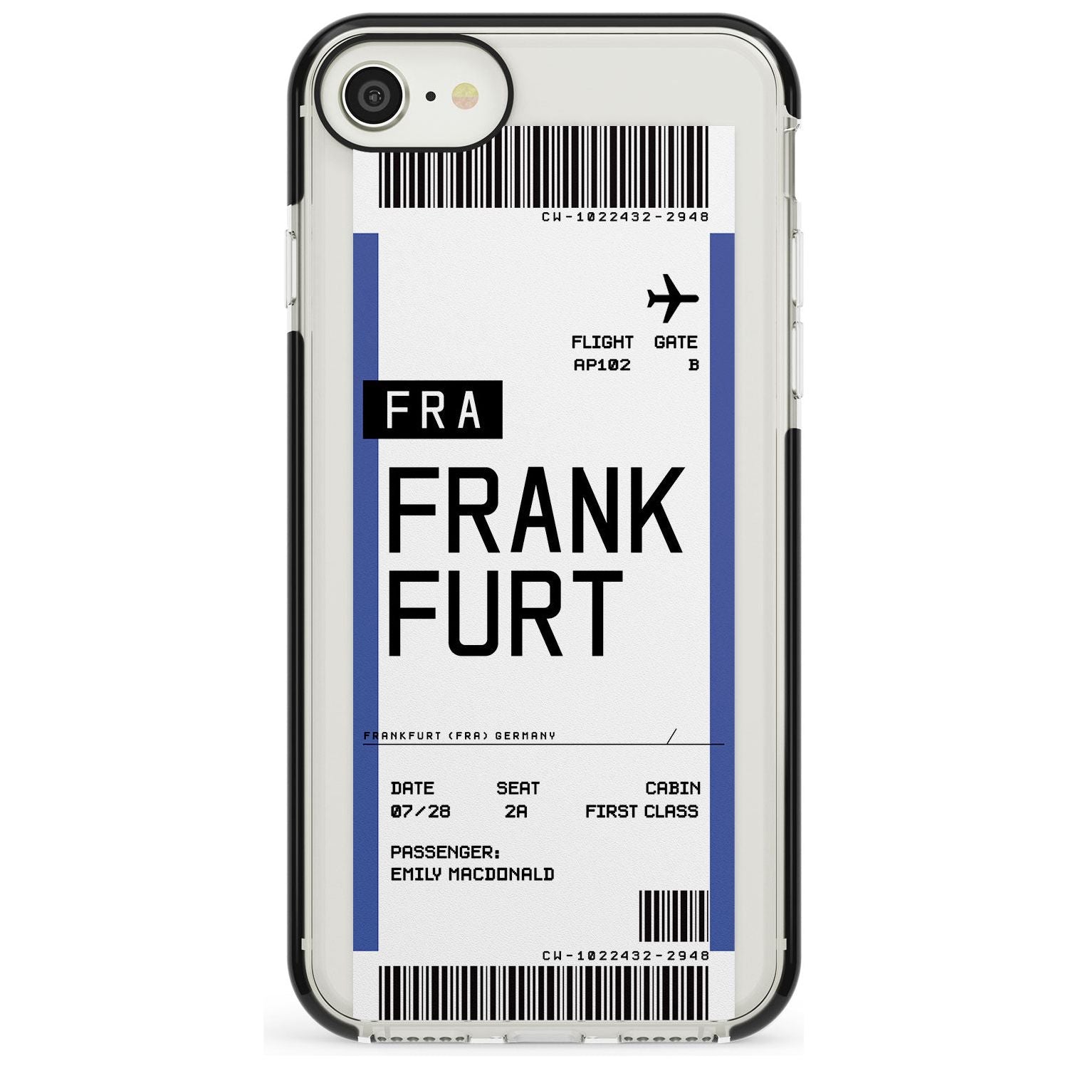 Frankfurt Boarding Pass iPhone Case Black Impact Custom Phone Case - Case Warehouse