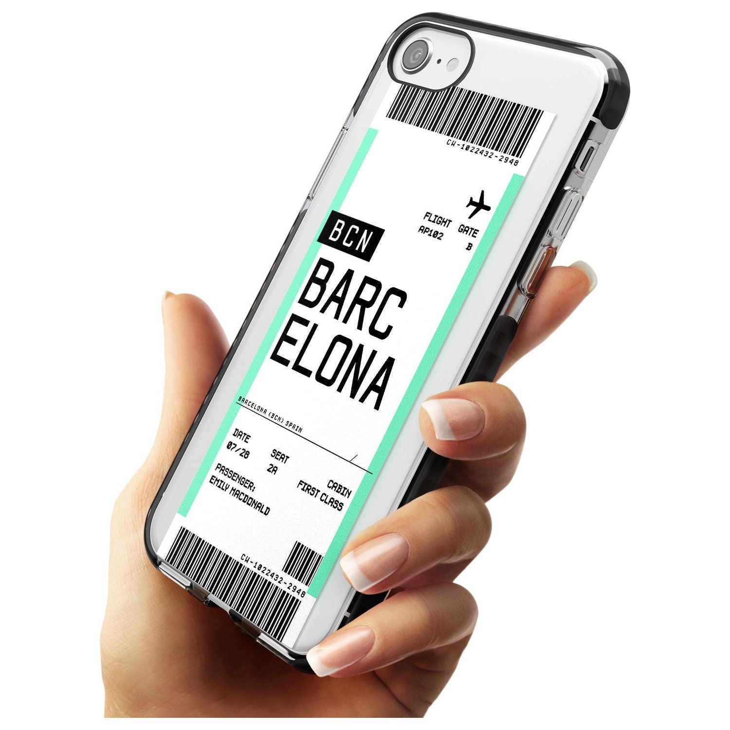 Barcelona Boarding Pass iPhone Case Custom Phone Case - Case Warehouse