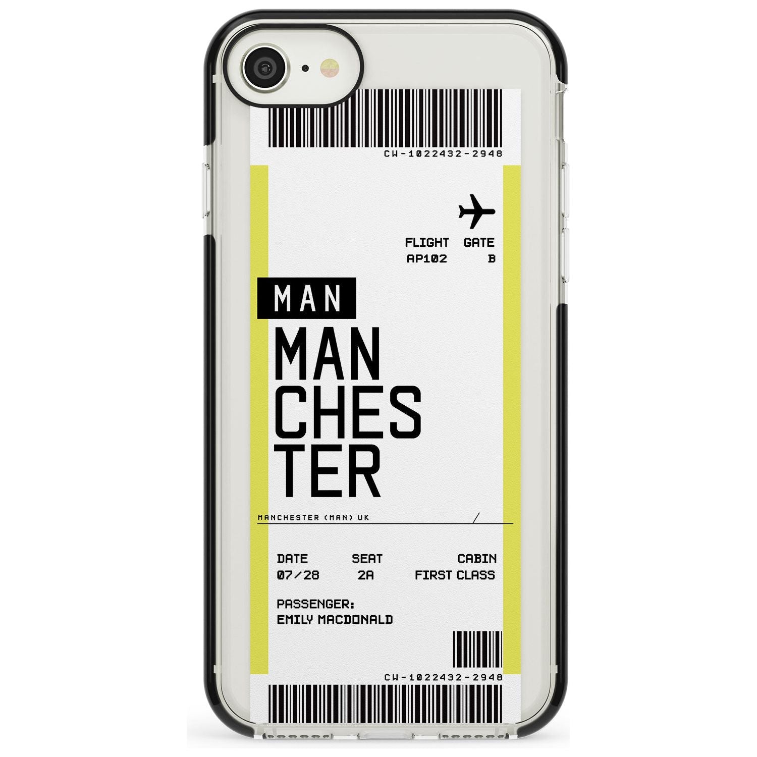 Manchester Boarding Pass Black Impact Custom Phone Case - Case Warehouse