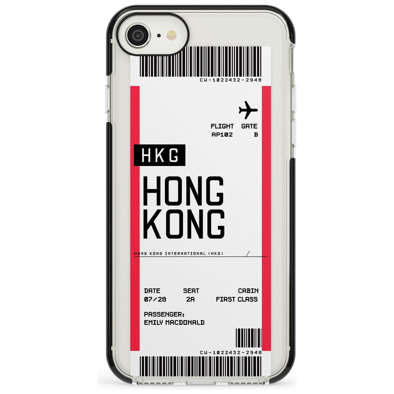 Hong Kong Boarding Pass iPhone Case Black Impact Custom Phone Case - Case Warehouse