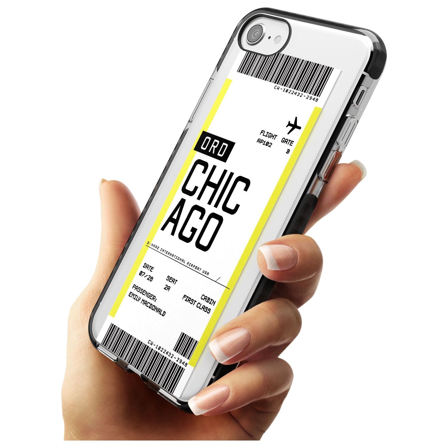 Chicago Boarding Pass iPhone Case Custom Phone Case - Case Warehouse