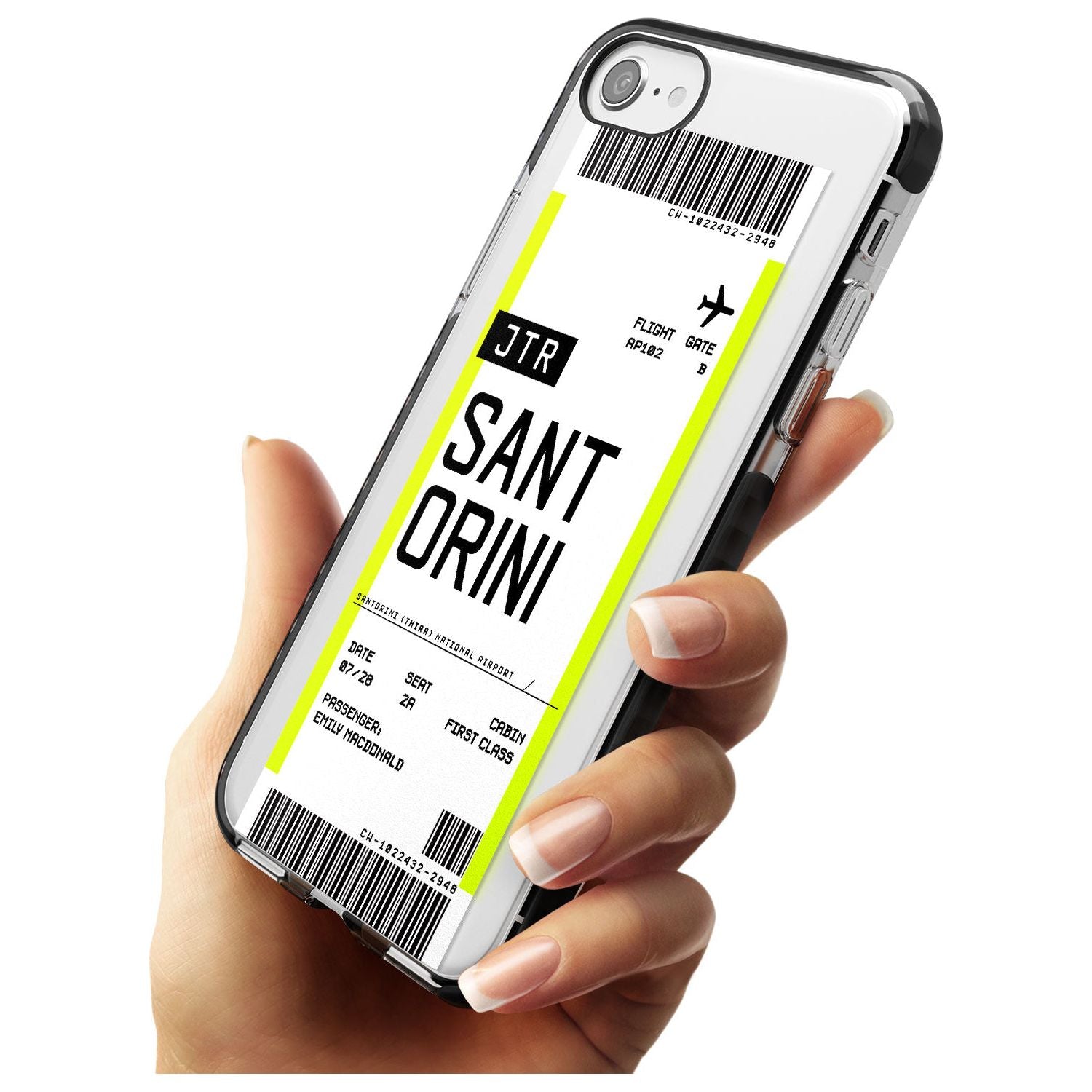 Santorini Boarding Pass iPhone Case Custom Phone Case - Case Warehouse