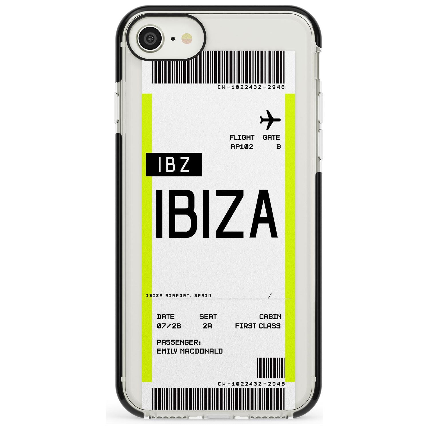 Ibiza Boarding Pass iPhone Case Black Impact Custom Phone Case - Case Warehouse
