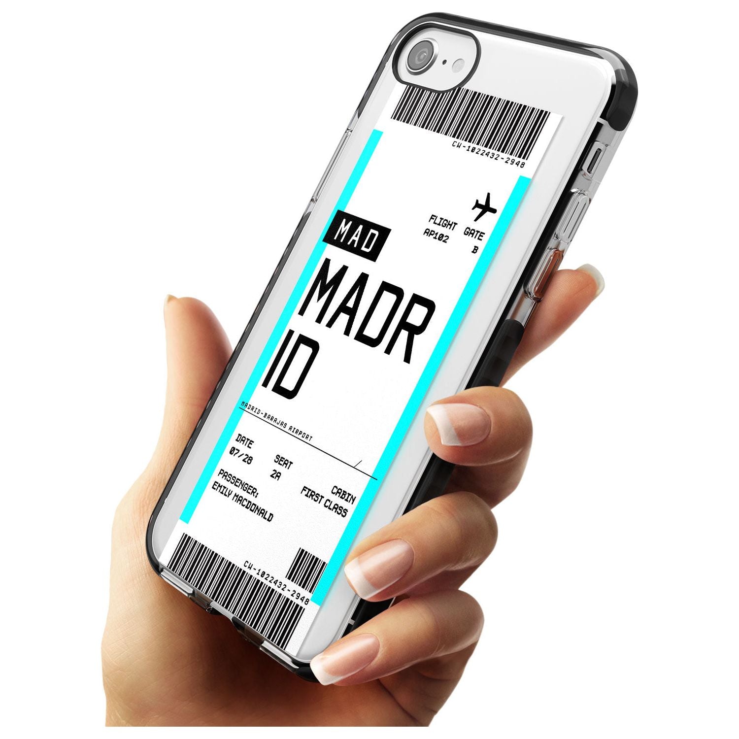 Madrid Boarding Pass iPhone Case Custom Phone Case - Case Warehouse