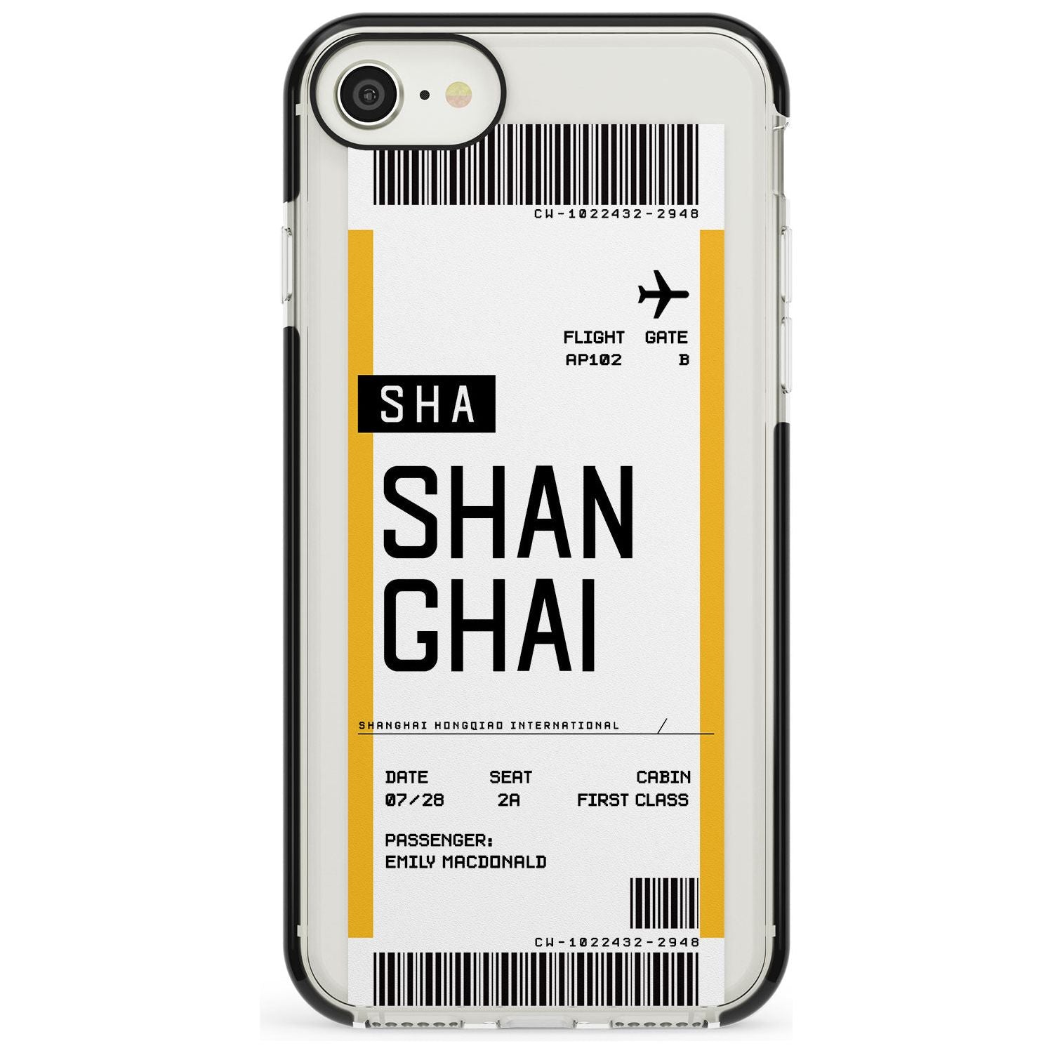Shangai Boarding Pass iPhone Case Black Impact Custom Phone Case - Case Warehouse