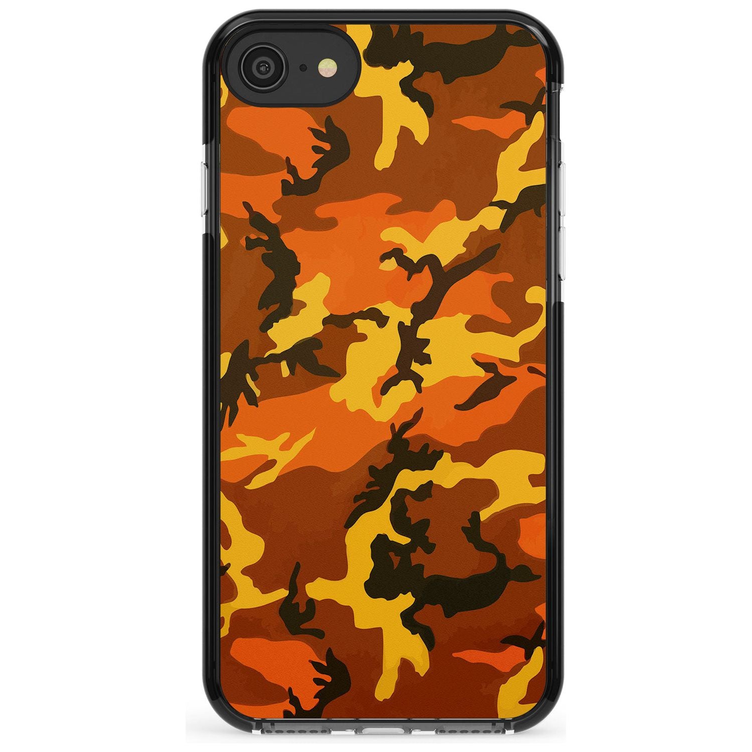 Orange Camo Black Impact Phone Case for iPhone SE 8 7 Plus