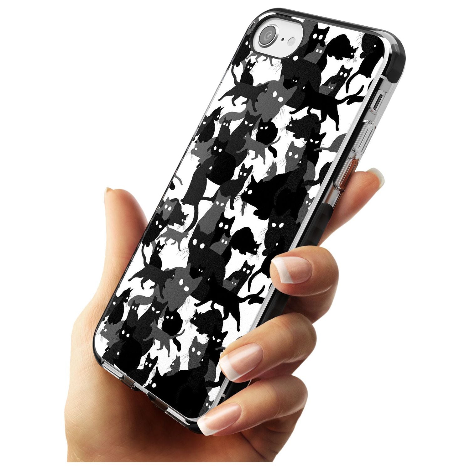 Black & White Cat Camouflage iPhone Case Phone Case - Case Warehouse