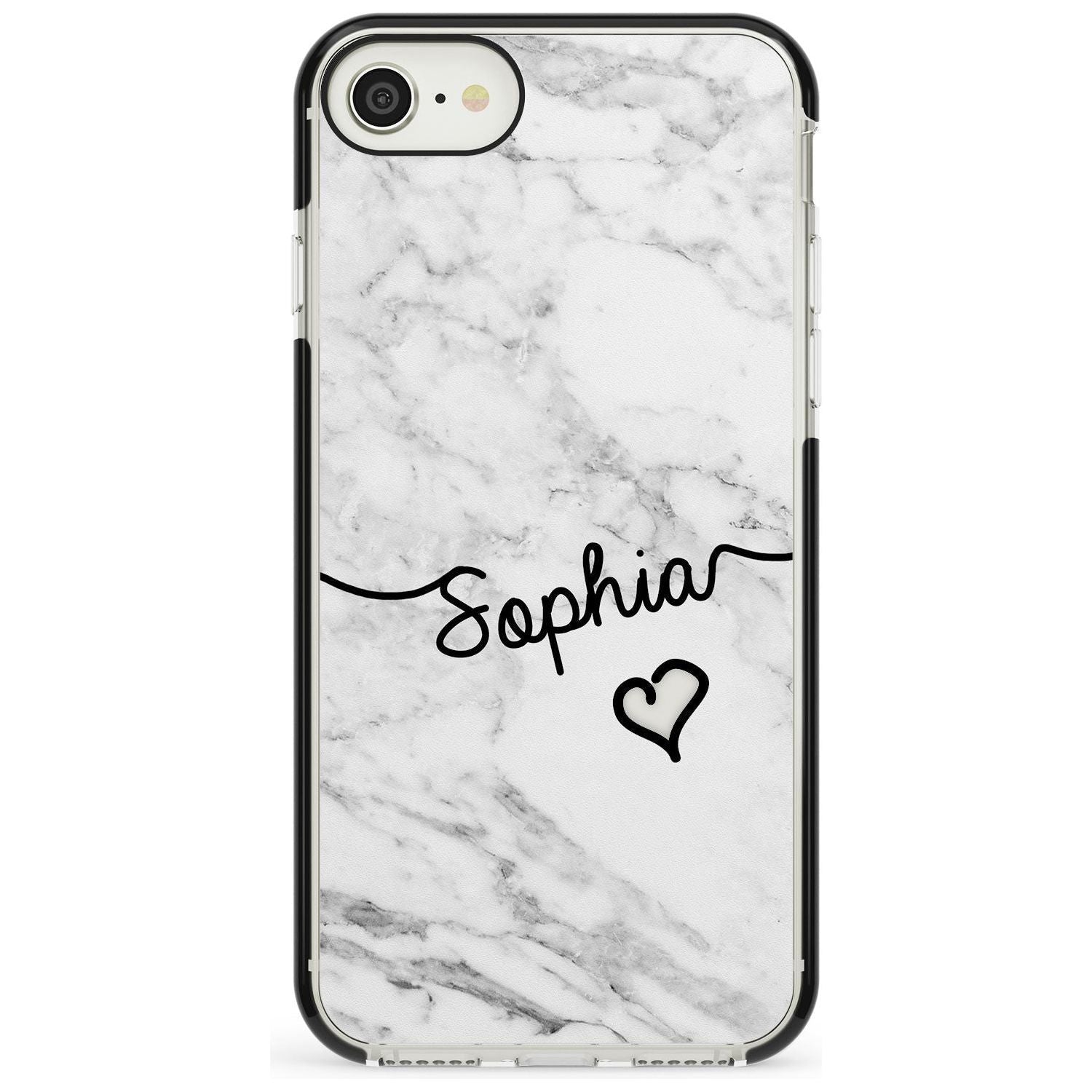 White Marble iPhone Case Black Impact Custom Phone Case - Case Warehouse