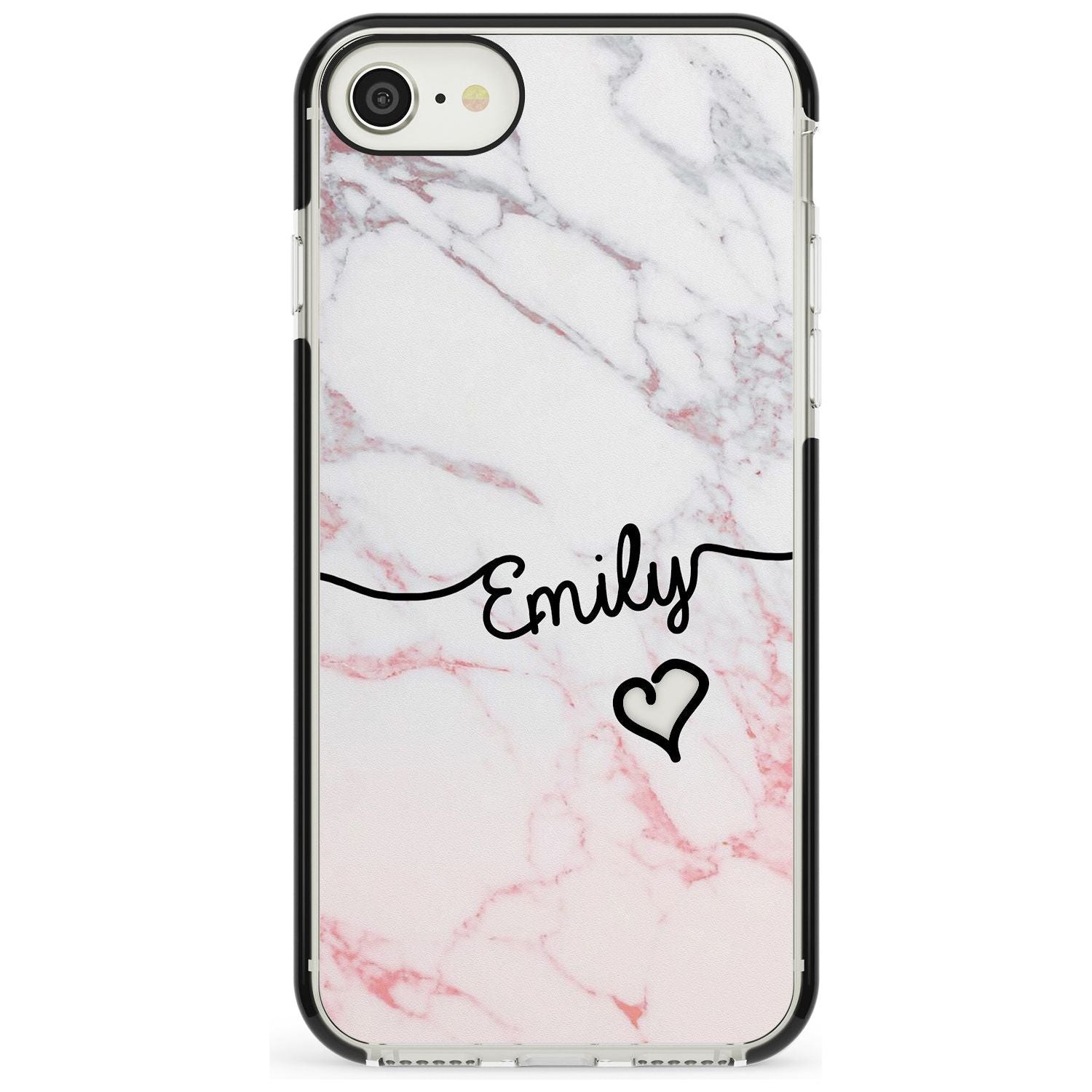 Pink Fade Marble iPhone Case Black Impact Custom Phone Case - Case Warehouse