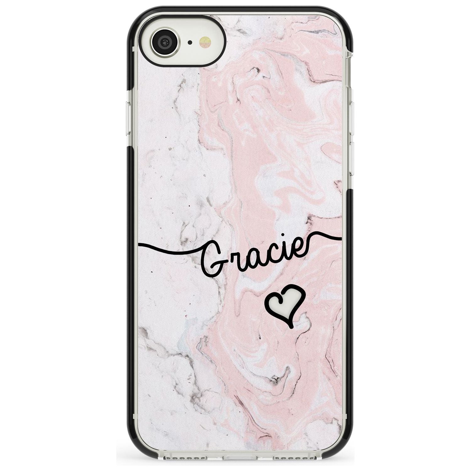 Pink Marble iPhone Case Black Impact Custom Phone Case - Case Warehouse