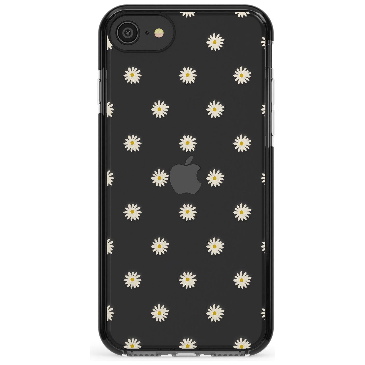 Daisy Pattern - Clear Cute Floral Design Pink Fade Impact Phone Case for iPhone SE 8 7 Plus