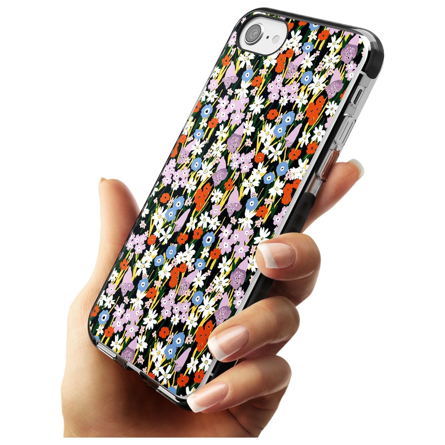 Energetic Floral Mix: Solid Pink Fade Impact Phone Case for iPhone SE 8 7 Plus