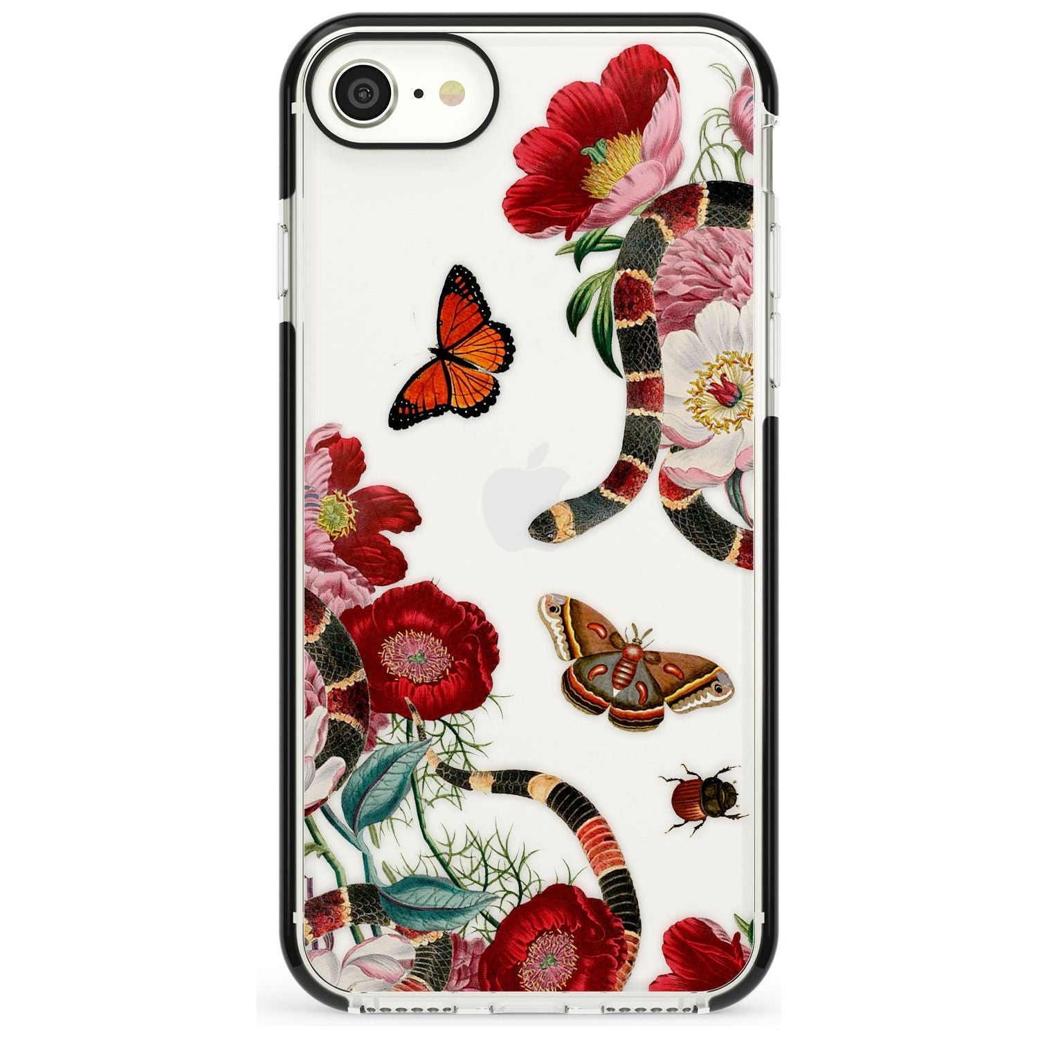 Botanical Snake Pink Fade Impact Phone Case for iPhone SE 8 7 Plus