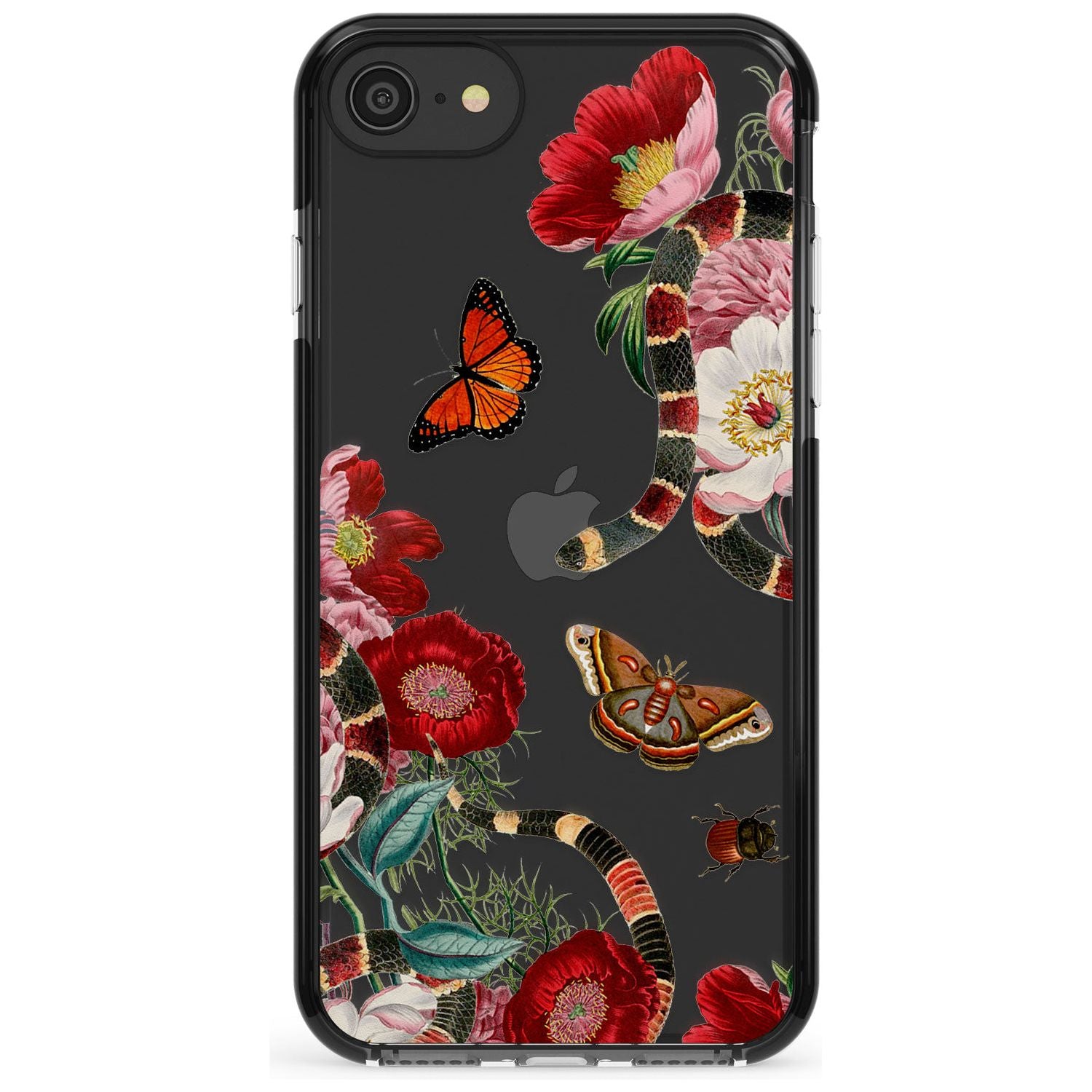 Botanical Snake Pink Fade Impact Phone Case for iPhone SE 8 7 Plus