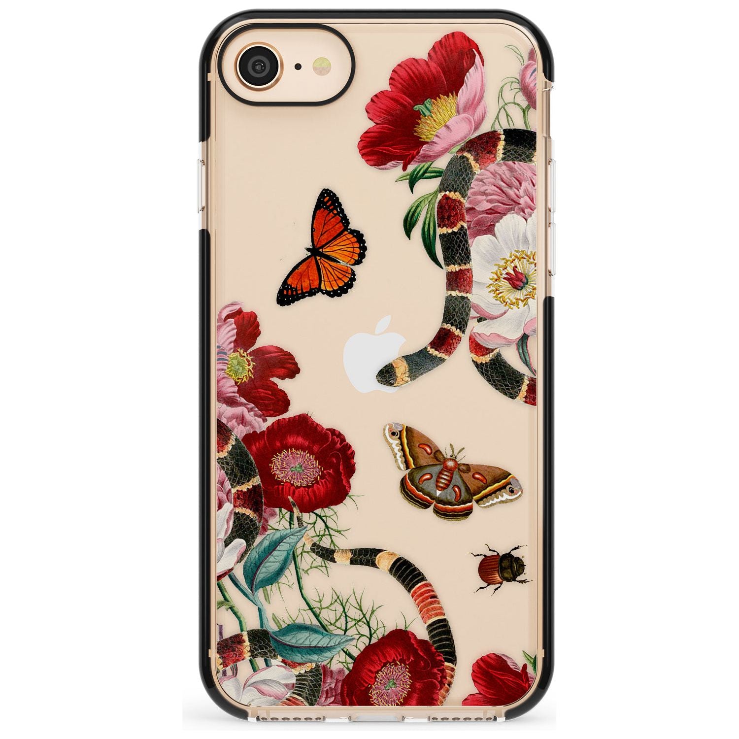 Botanical Snake Pink Fade Impact Phone Case for iPhone SE 8 7 Plus